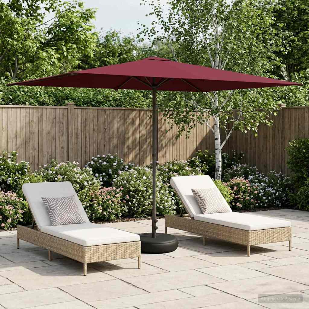 Vrtni Parasol s Podnožjem 200 x 300 cm Poliester Pravokutni