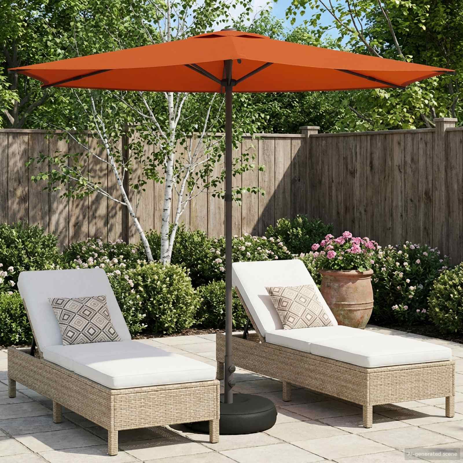 Vrtni Parasol s Podnožjem 270 x 270 cm Poliester Pravokutni