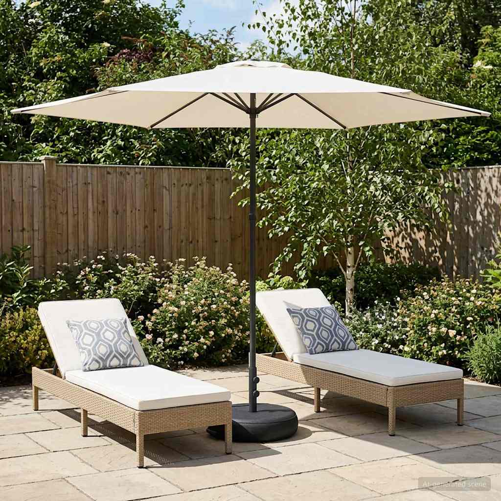 Vrtni Parasol s Podnožjem 300 x 300 cm Poliester Pravokutni