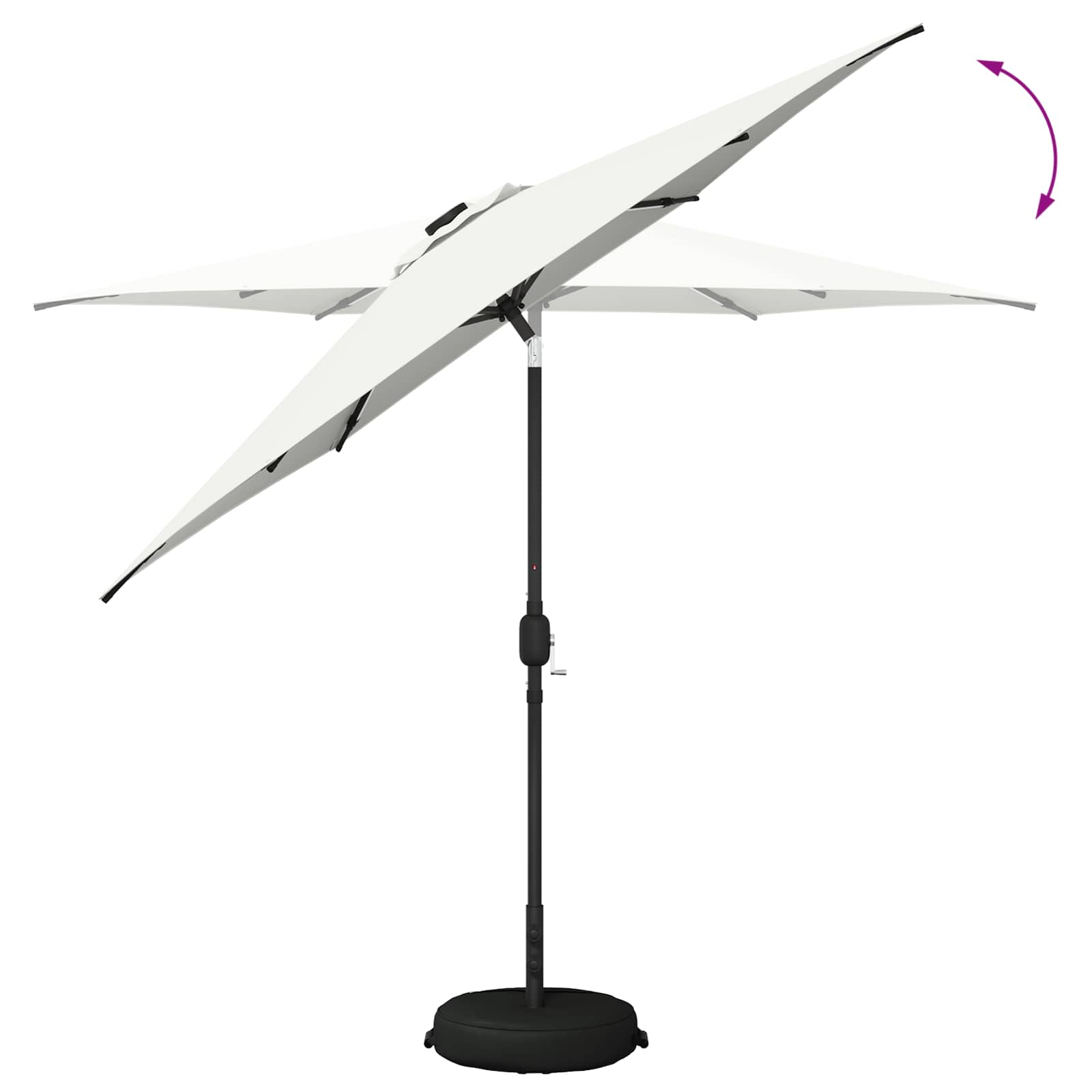 Suncobran za vrt s LED svjetlima i postoljem 270 x 270 cm