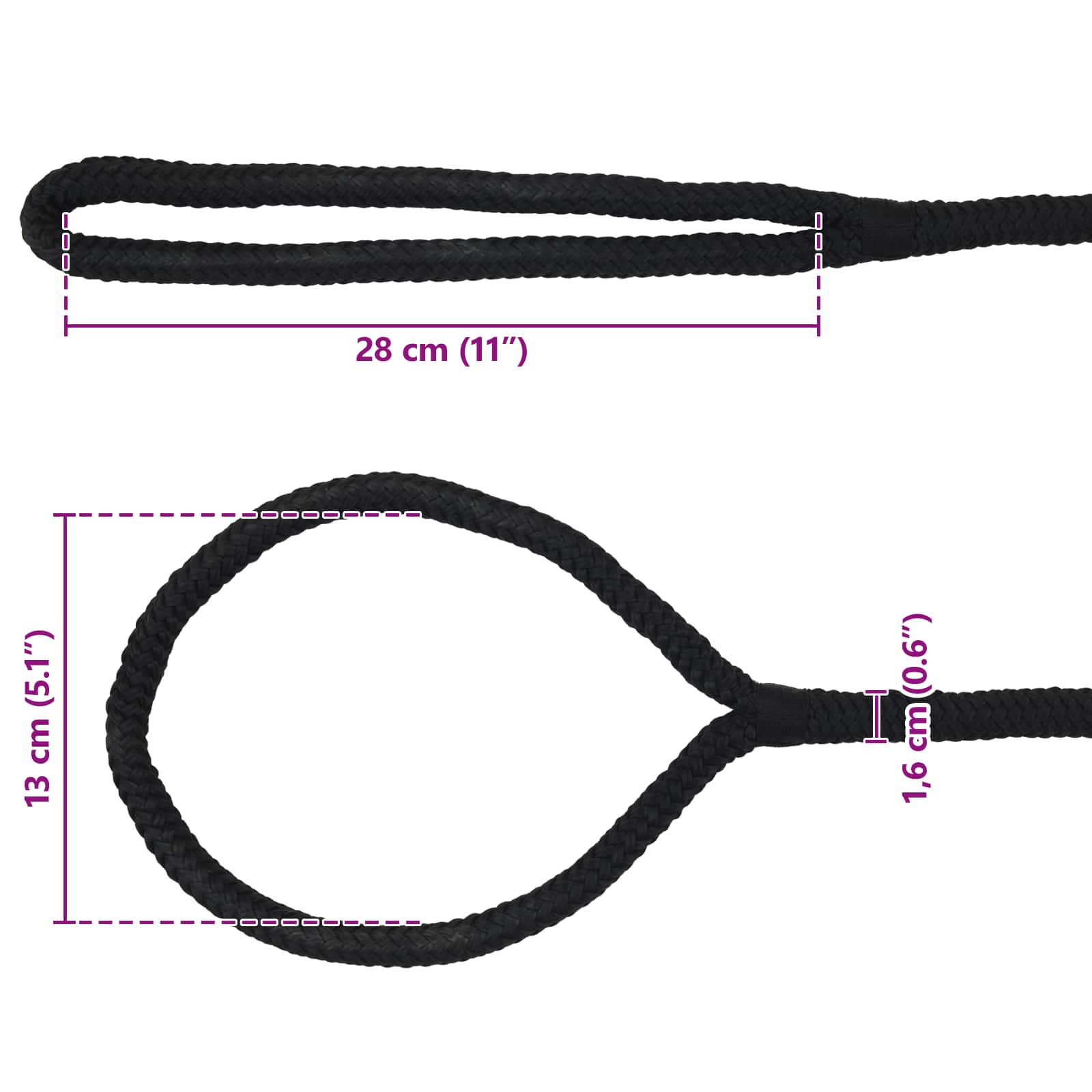 Konopac za čamce 6 m 1.6 Crna Poliester