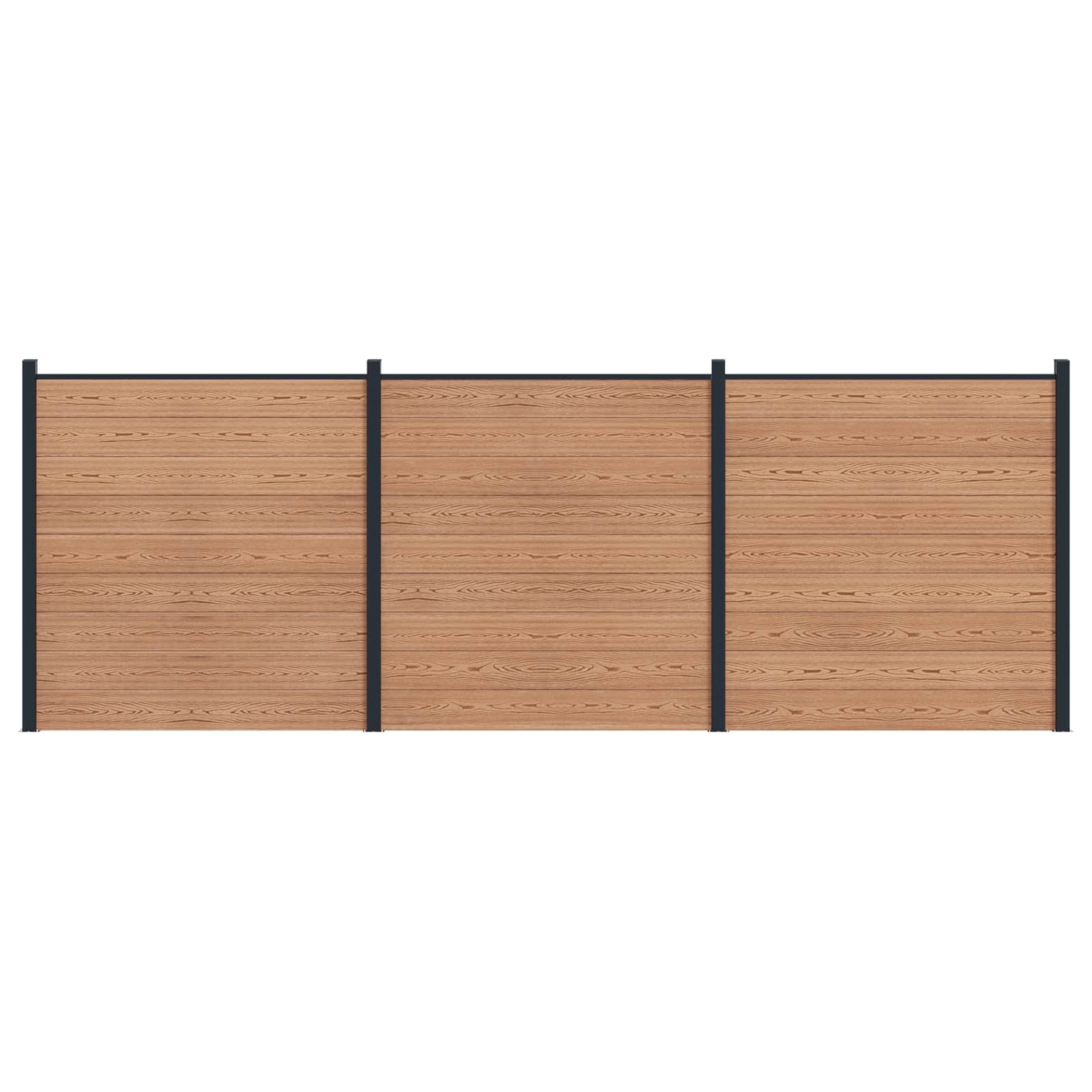 Panel ograde 3 pcs WPC i aluminij Smeđa