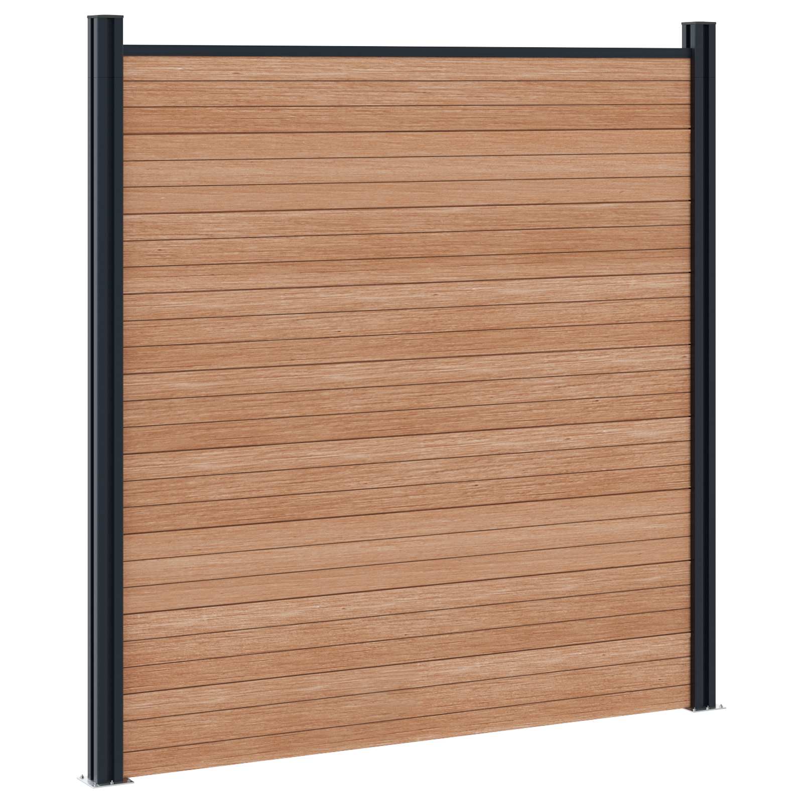 Panel ograde 3 pcs WPC i aluminij Smeđa