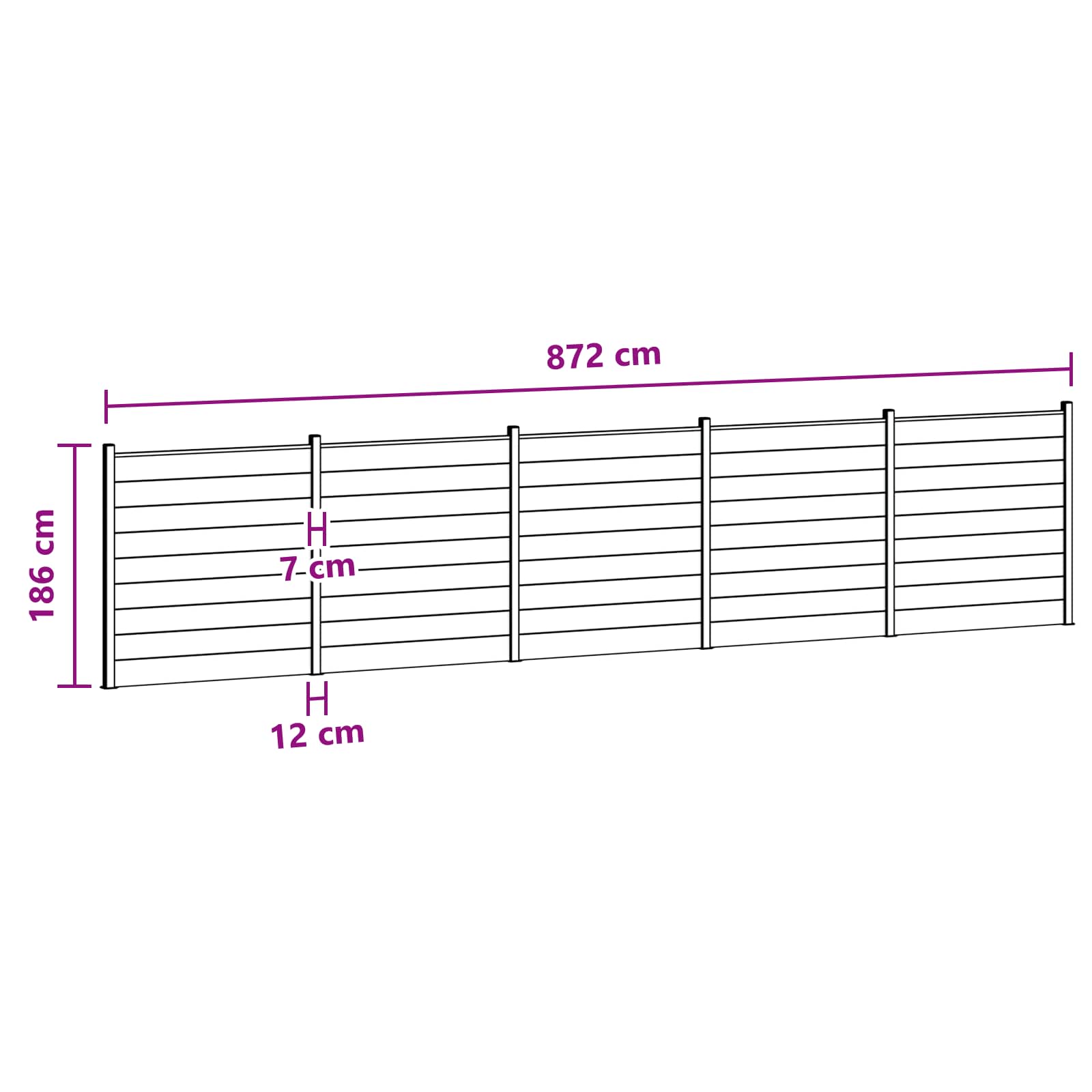 Panel ograde 5 pcs WPC i aluminij Smeđa