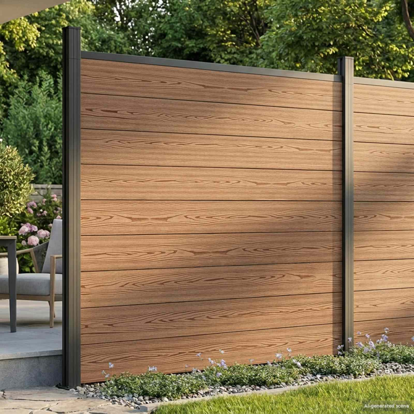 Panel ograde 6 pcs WPC i aluminij Smeđa