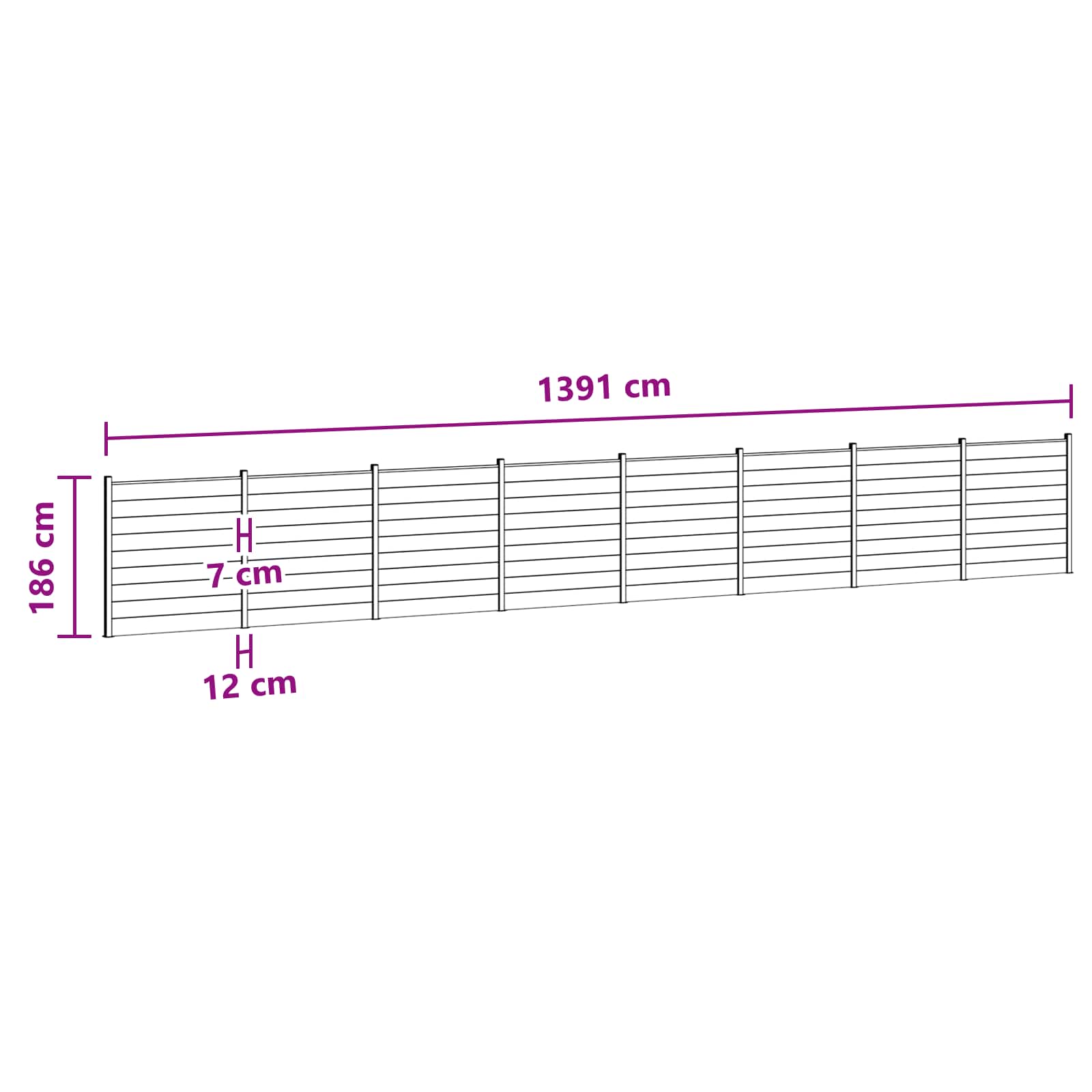 Panel ograde 8 pcs WPC i aluminij Smeđa