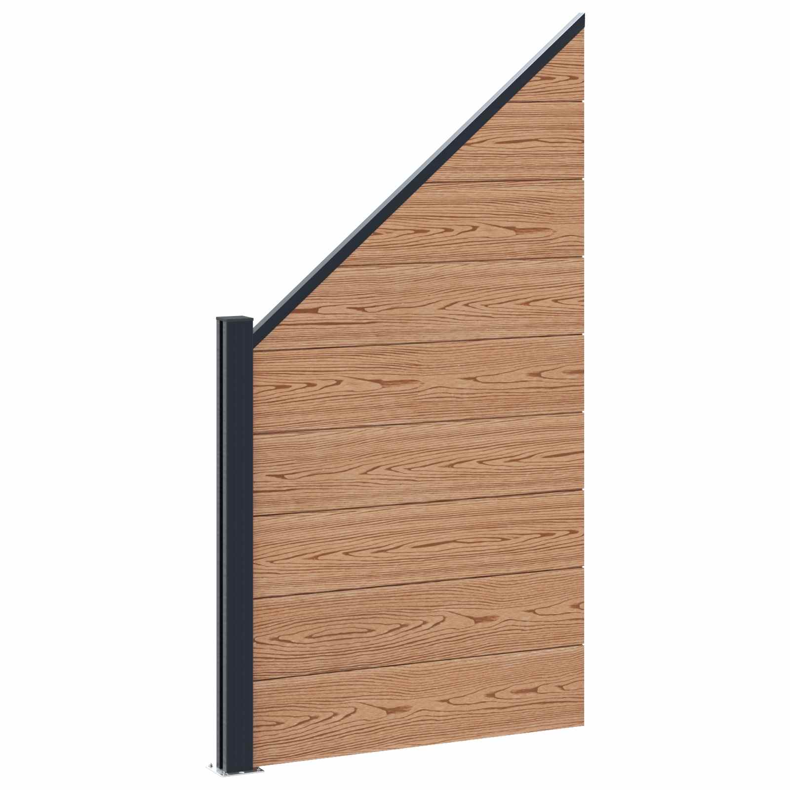 Panel ograde 7 pcs WPC i aluminij Smeđa