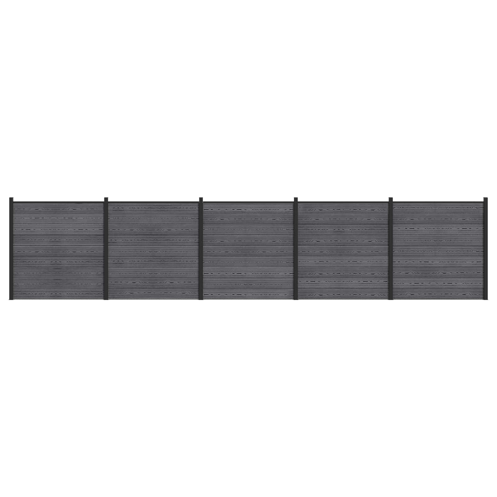 Panel ograde 5 pcs WPC i aluminij Siva
