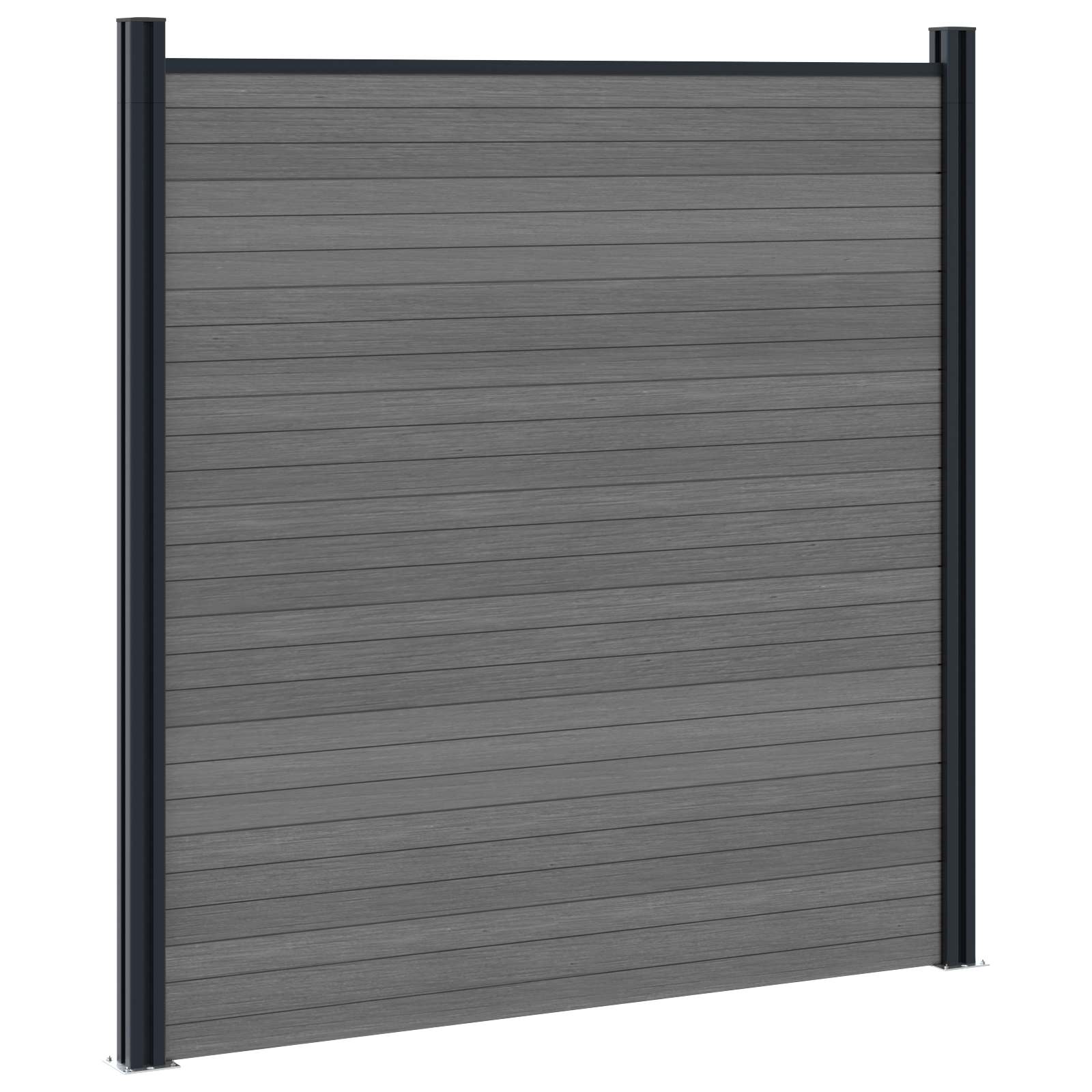 Panel ograde 5 pcs WPC i aluminij Siva