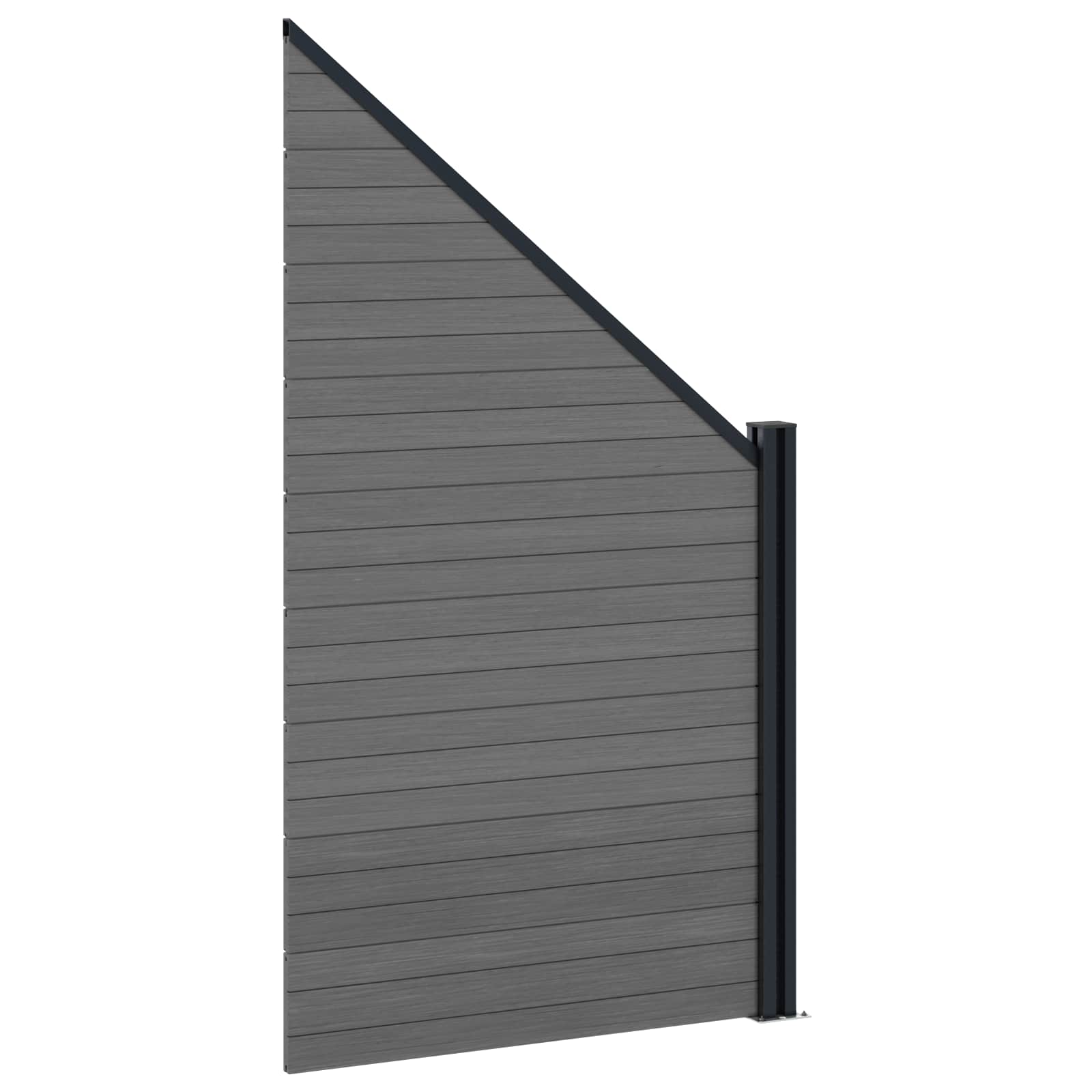 Panel ograde 5 pcs WPC i aluminij Siva