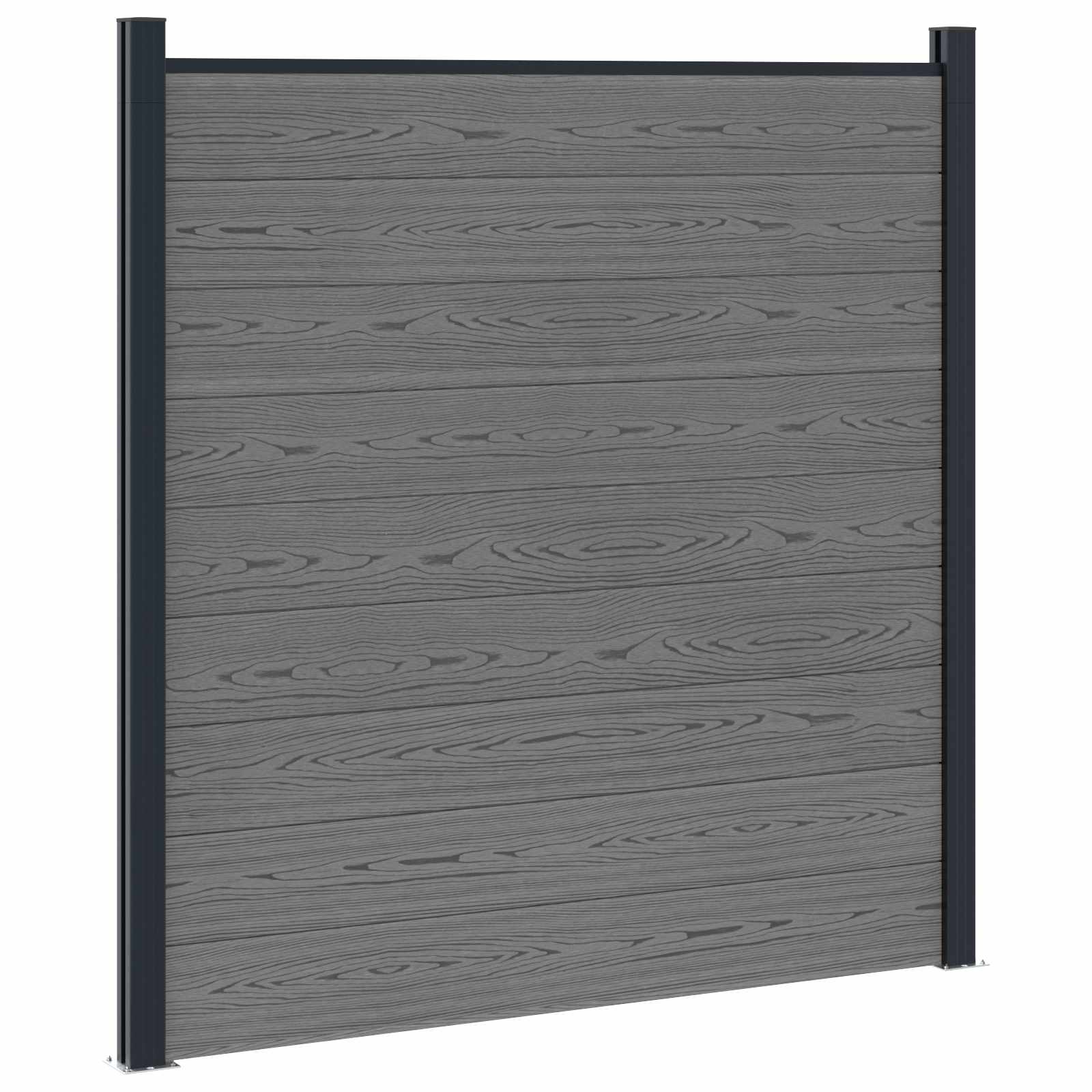 Panel ograde 10 pcs WPC i aluminij Siva