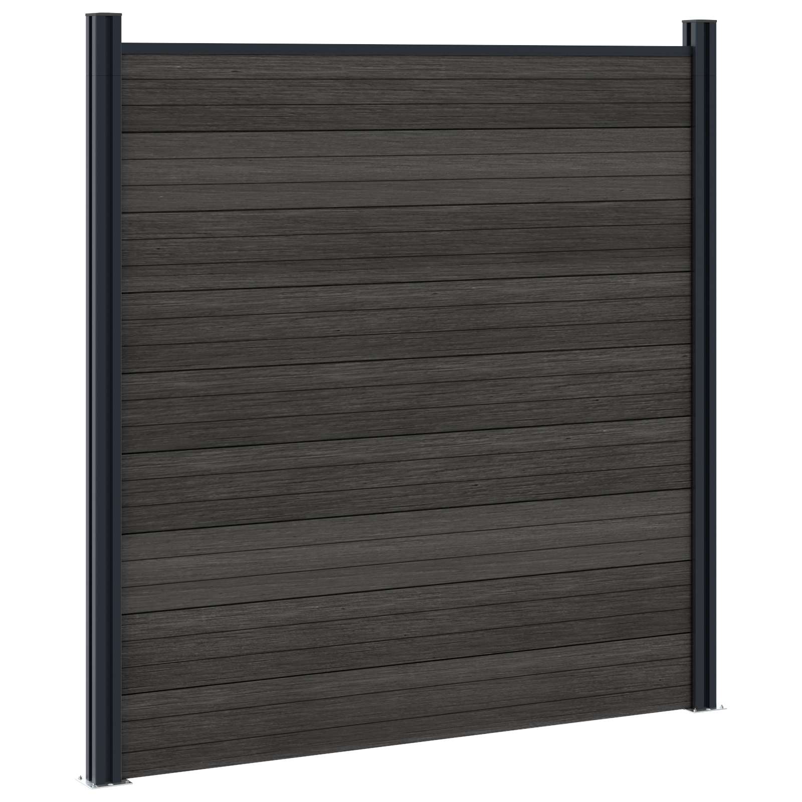 Panel ograde 9 pcs WPC i aluminij Crna