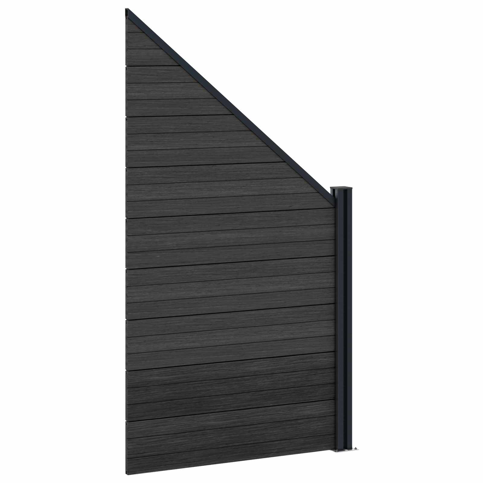 Panel ograde 4 pcs WPC i aluminij Crna