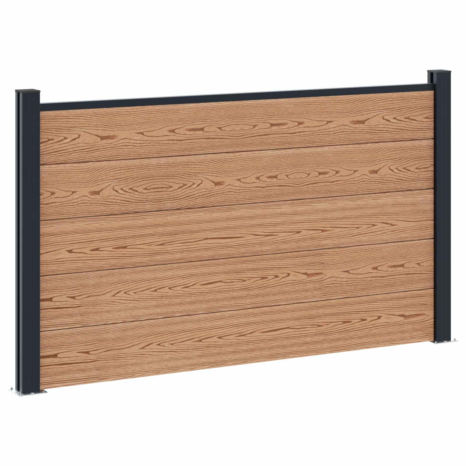 Panel ograde 3 pcs WPC i aluminij Smeđa