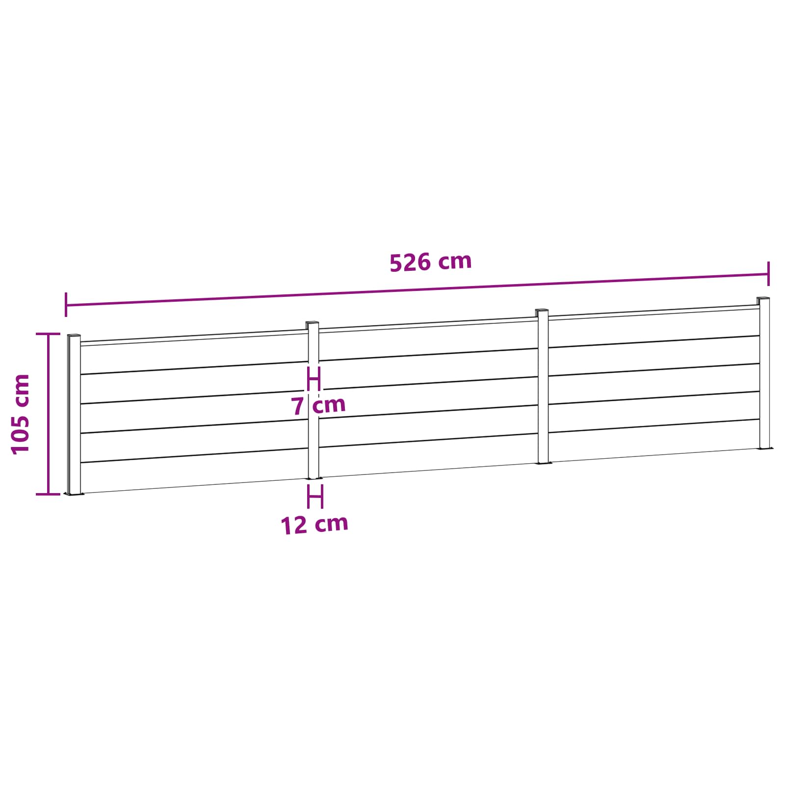 Panel ograde 3 pcs WPC i aluminij Smeđa