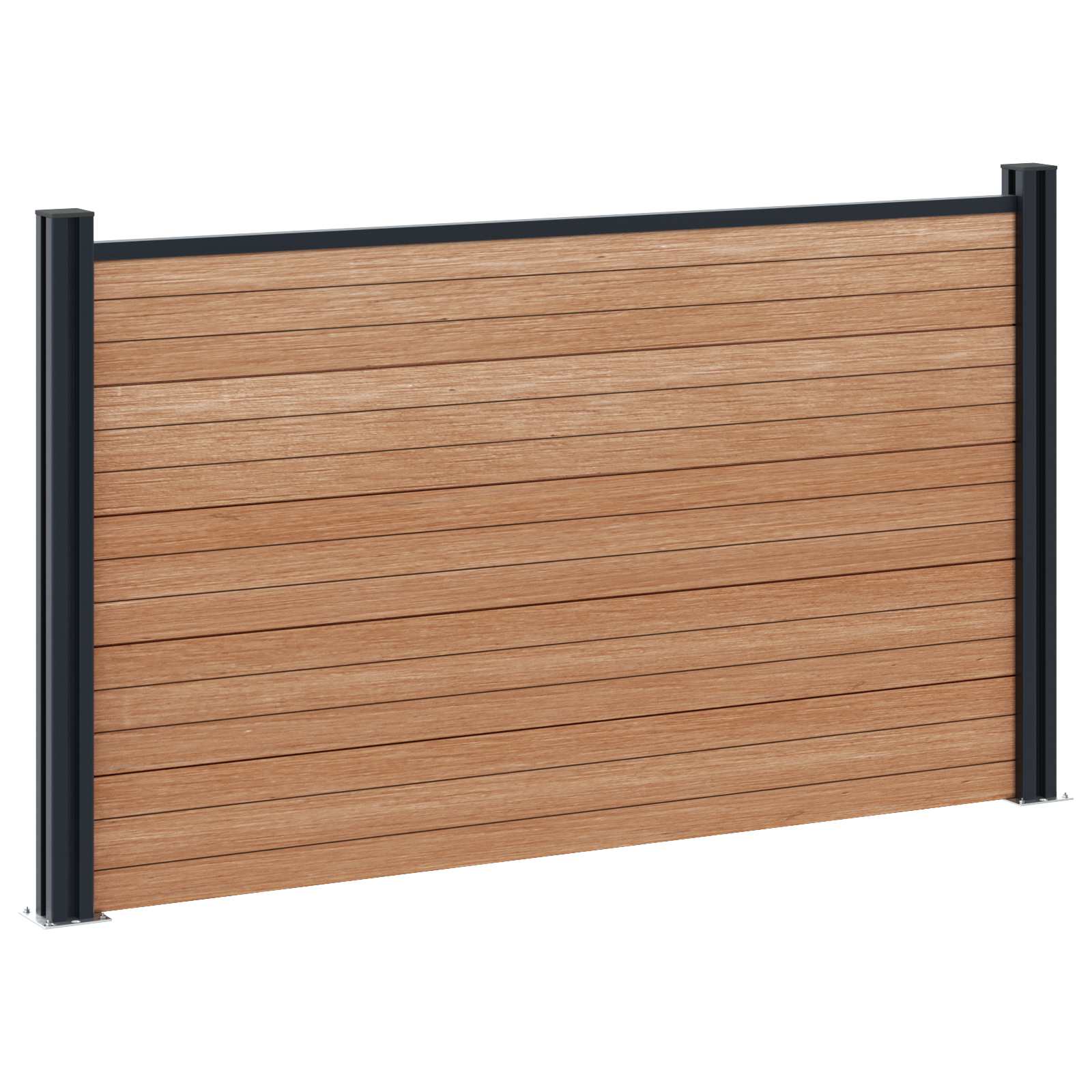Panel ograde 4 pcs WPC i aluminij Smeđa