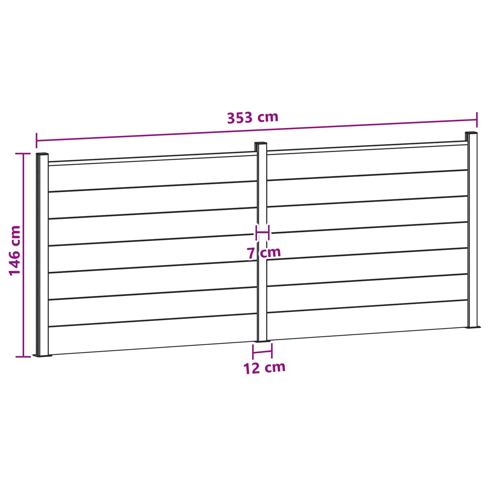 Panel ograde 2 pcs WPC i aluminij Smeđa