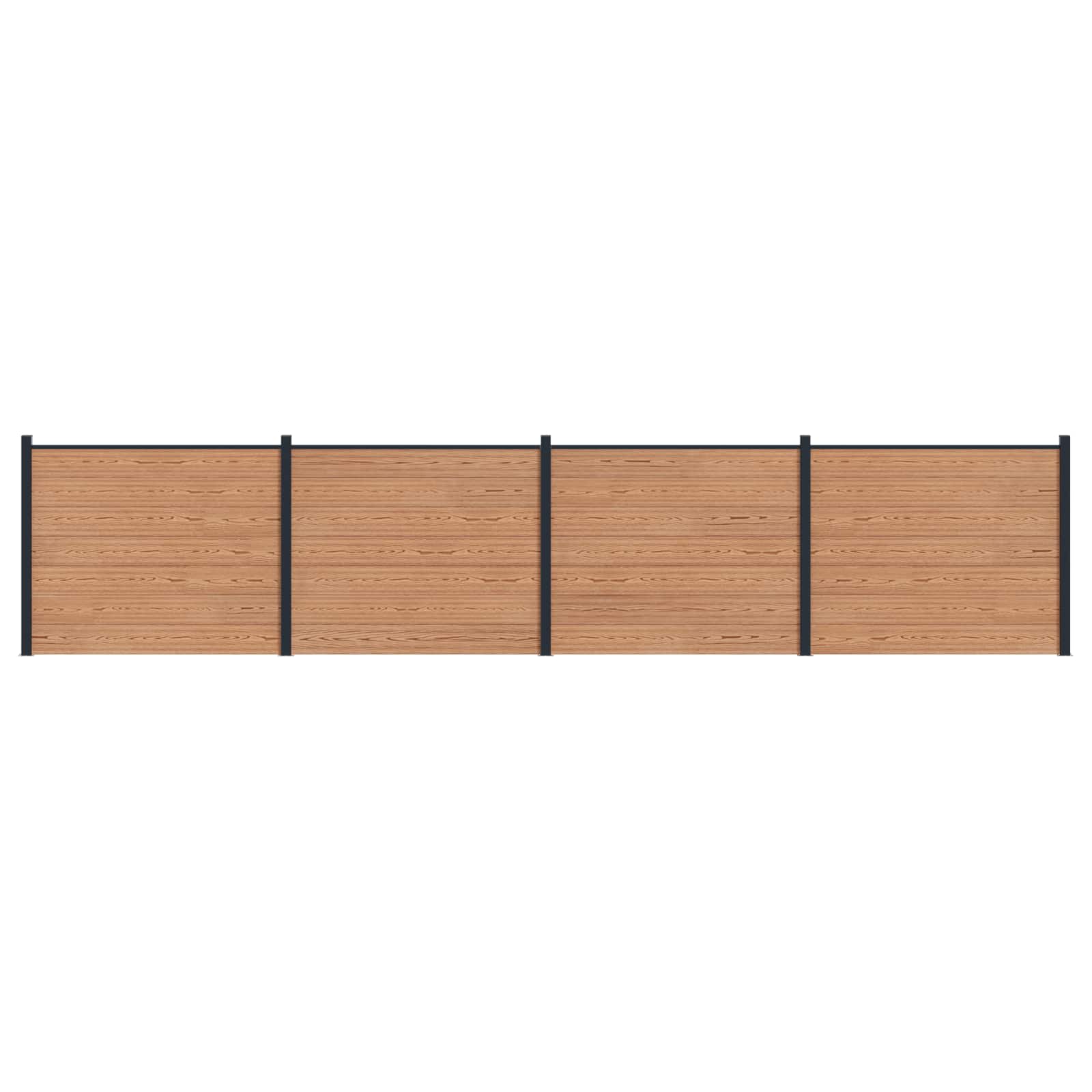 Panel ograde 4 pcs WPC i aluminij Smeđa