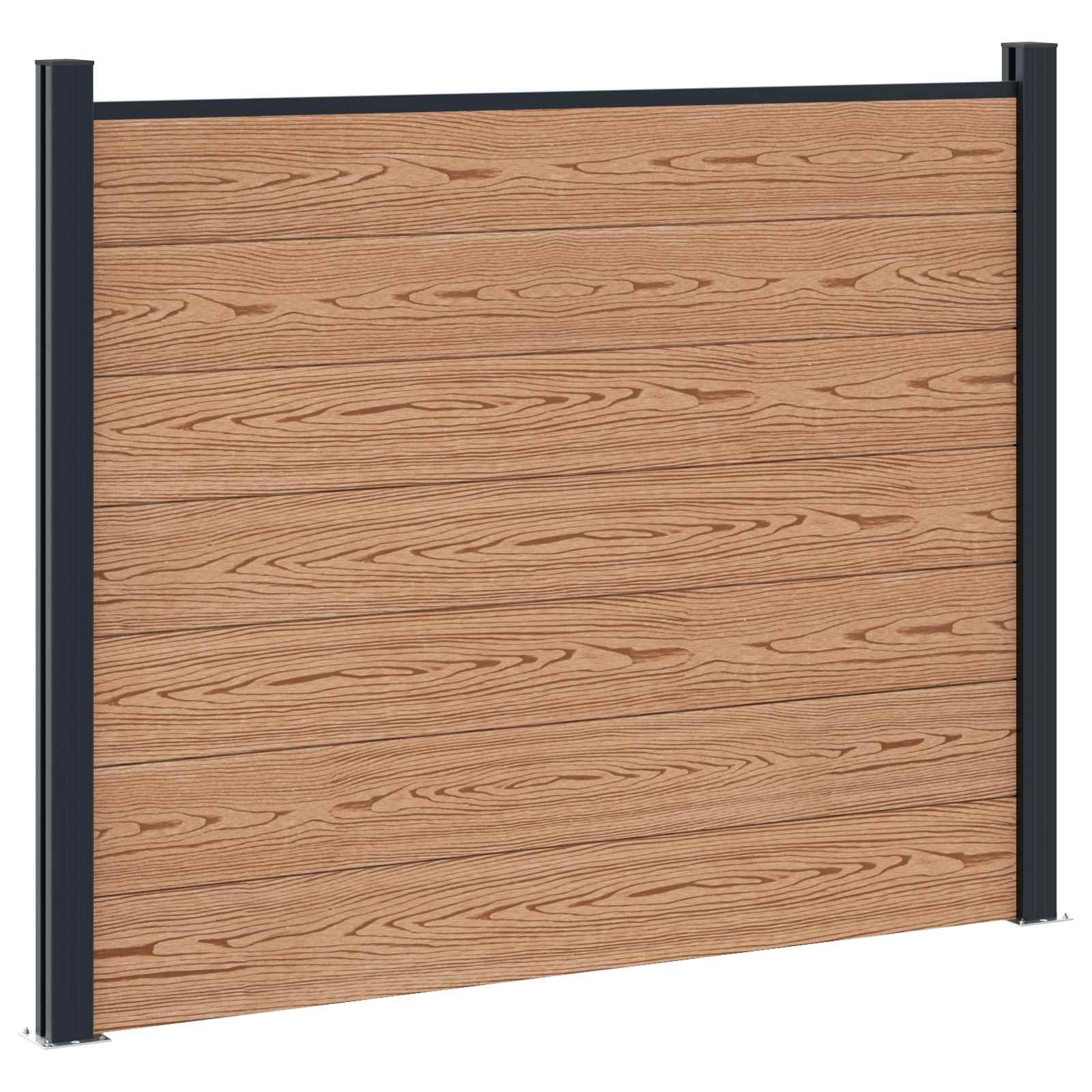 Panel ograde 7 pcs WPC i aluminij Smeđa