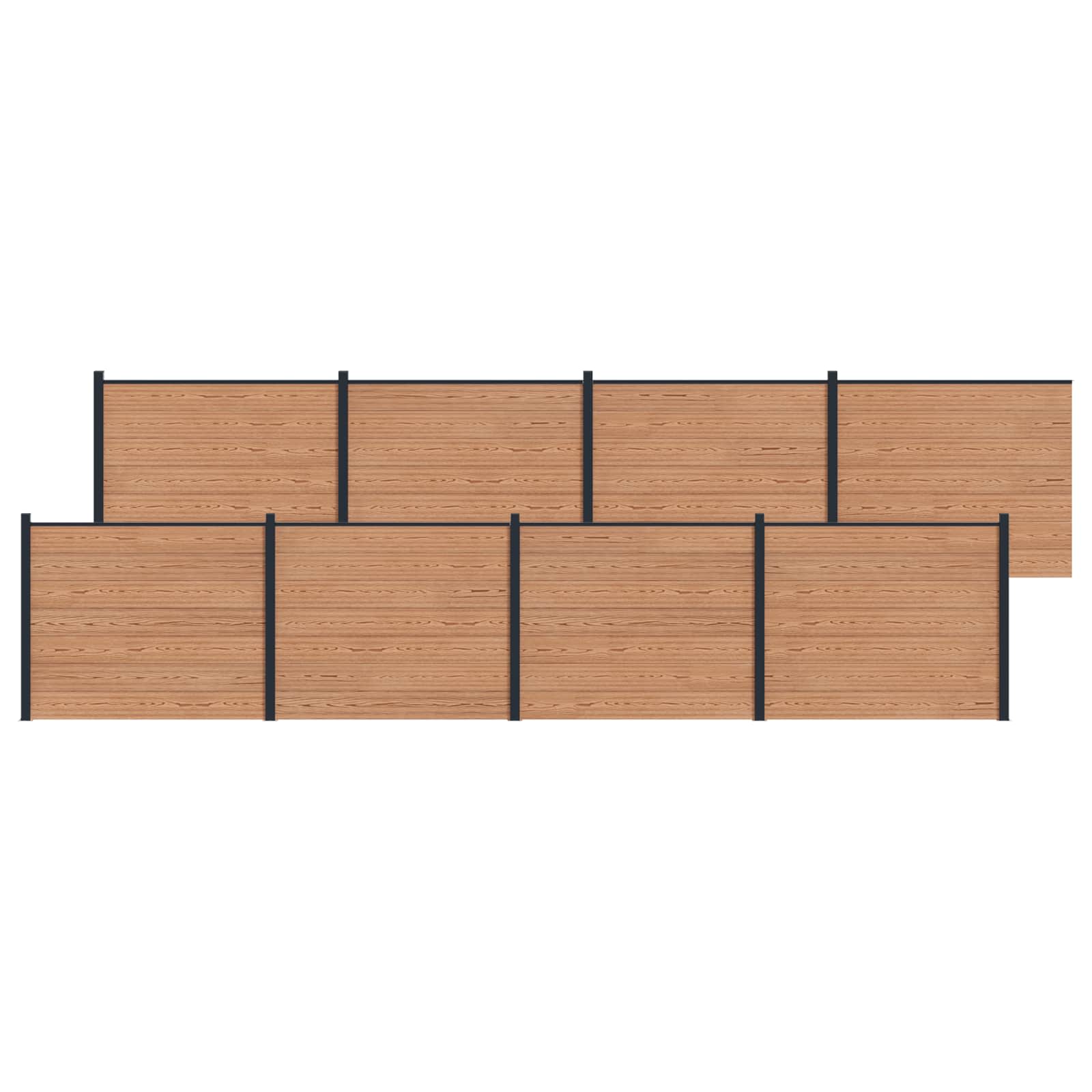 Panel ograde 8 pcs WPC i aluminij Smeđa