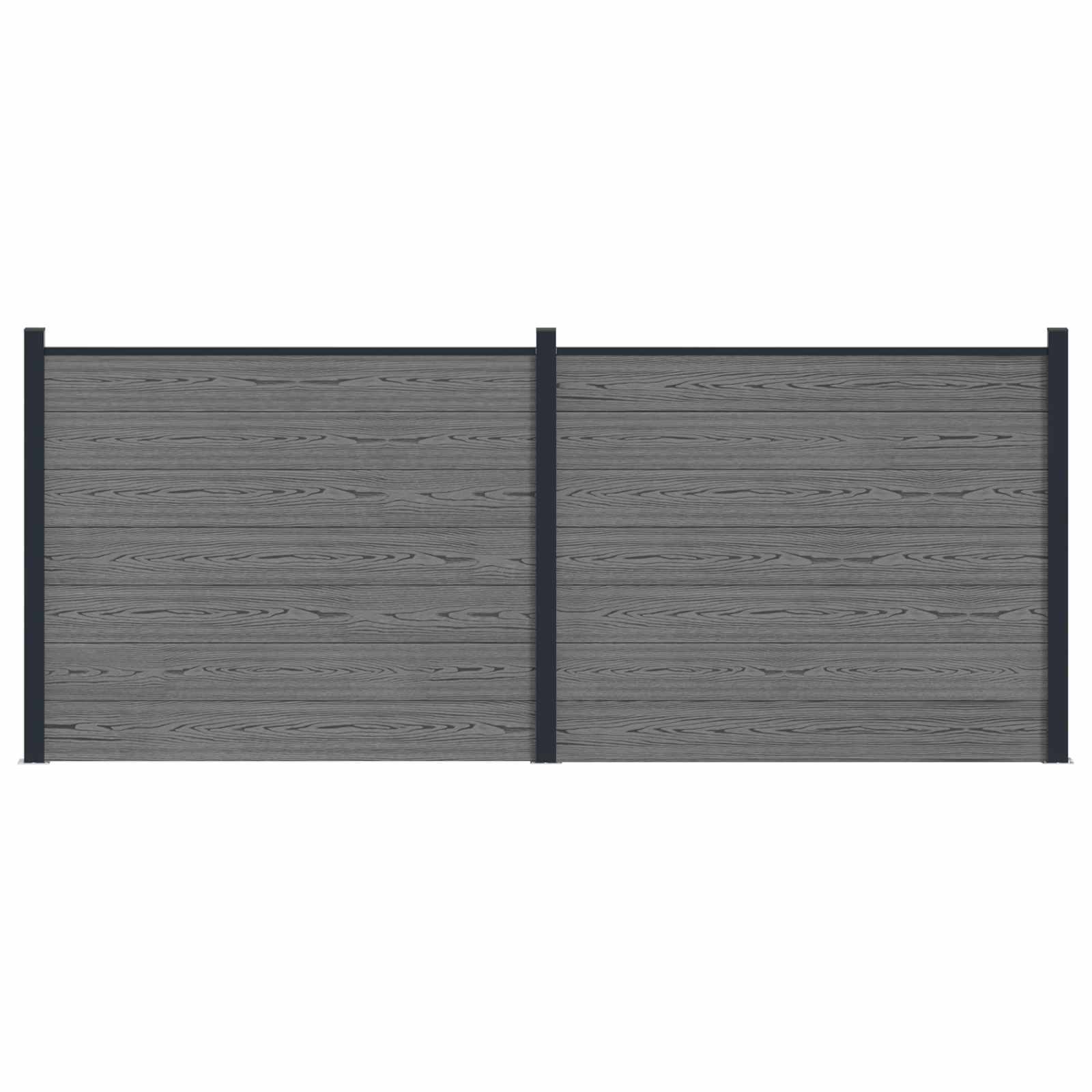 Panel ograde 2 pcs WPC i aluminij Siva