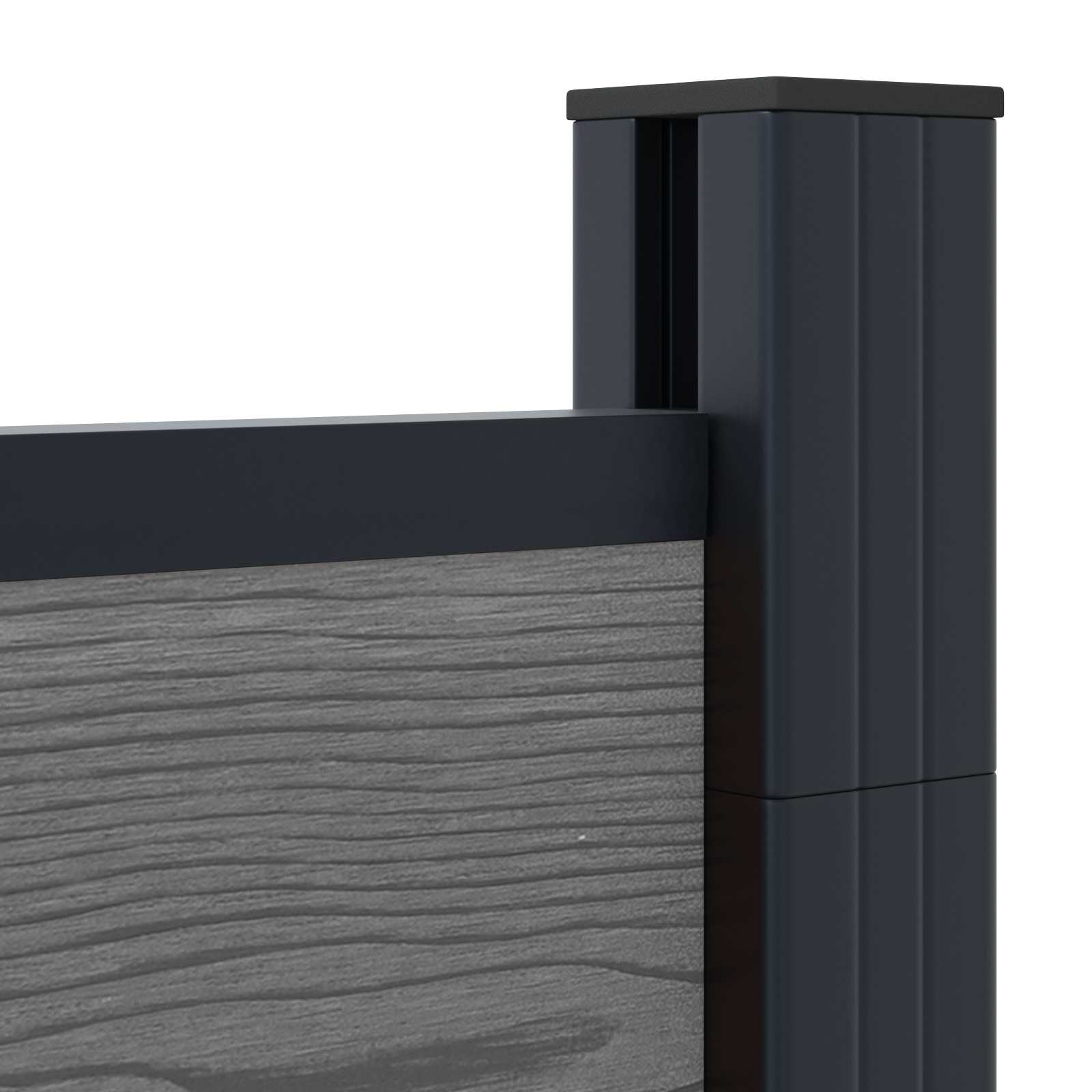 Panel ograde 4 pcs WPC i aluminij Siva