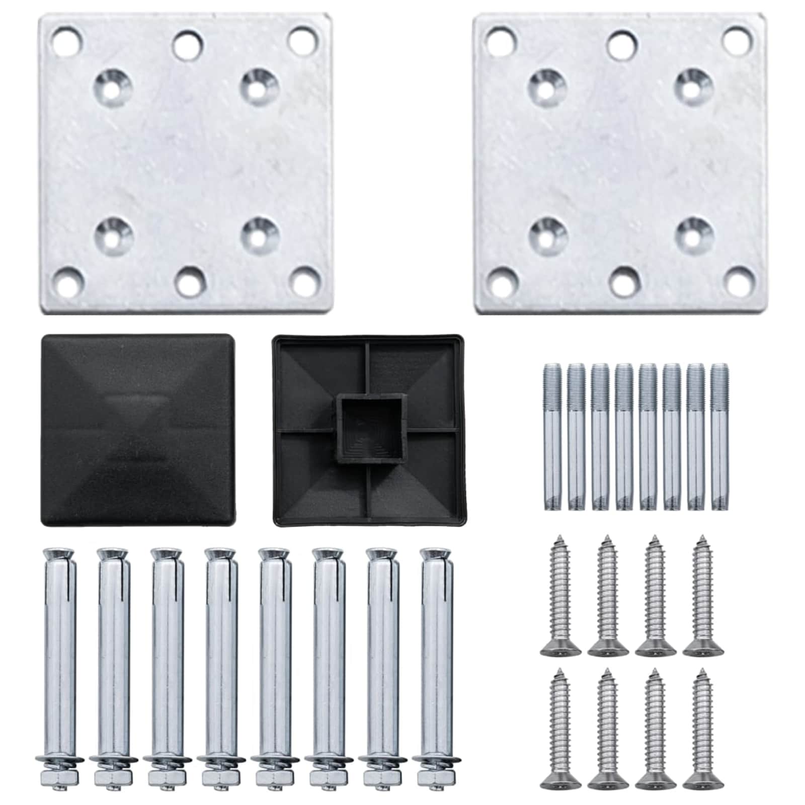 Panel ograde 8 pcs WPC i aluminij Siva