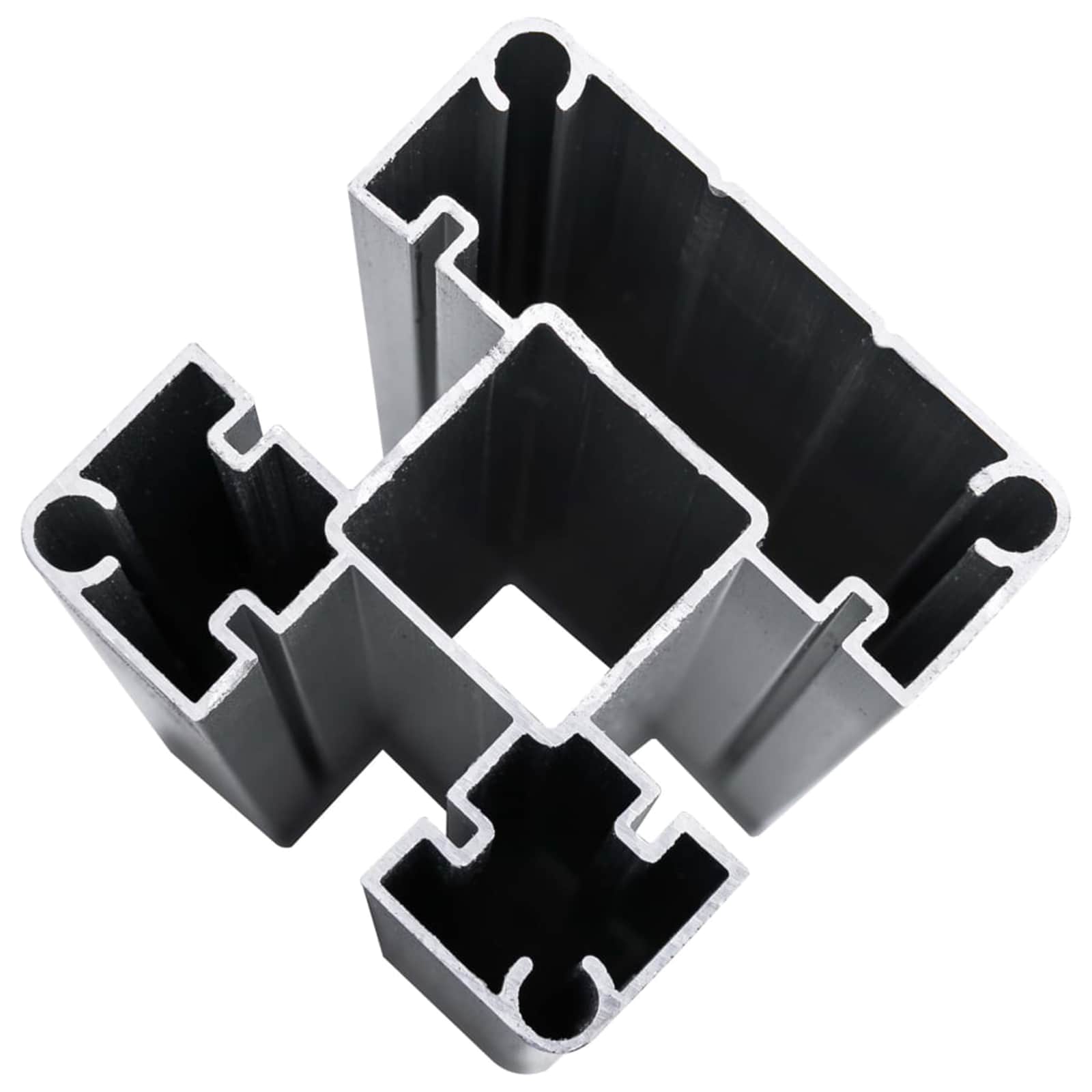 Panel ograde 8 pcs WPC i aluminij Siva