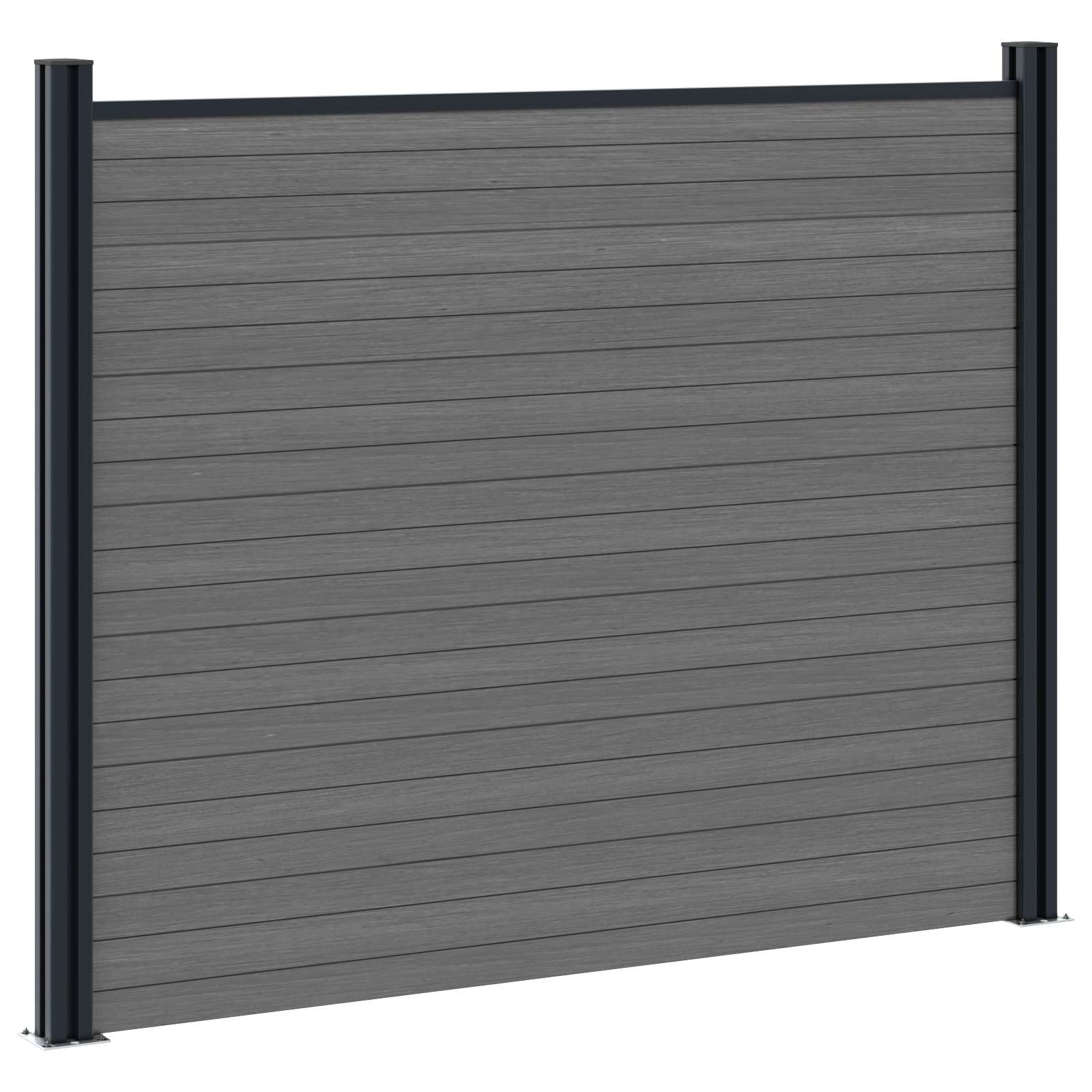 Panel ograde 8 pcs WPC i aluminij Siva