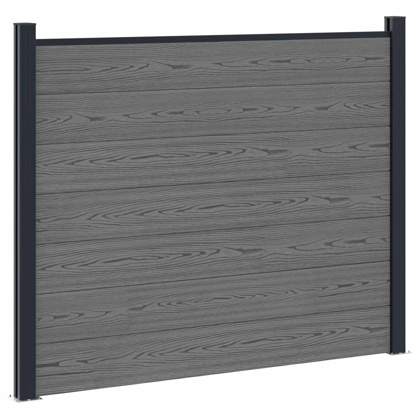 Panel ograde 10 pcs WPC i aluminij Siva