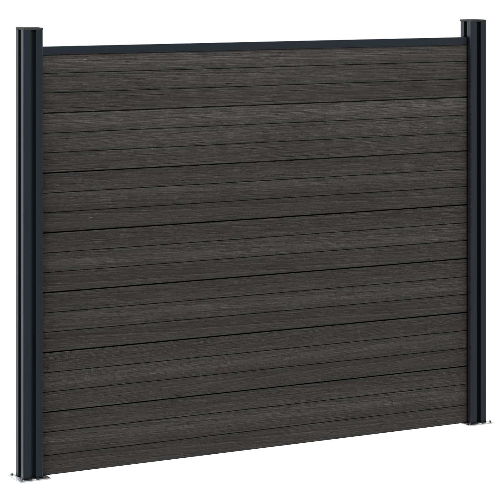 Panel ograde 6 pcs WPC i aluminij Crna