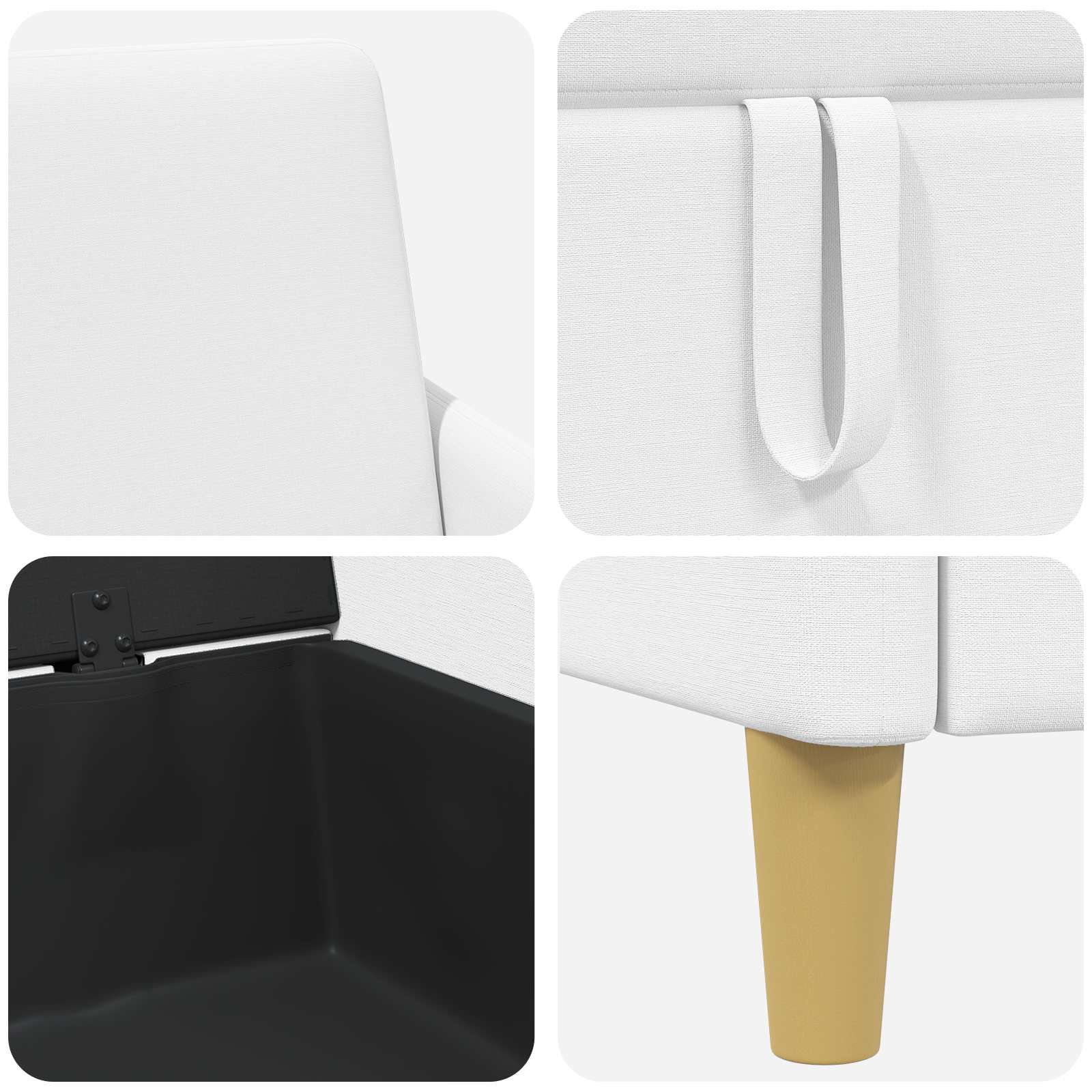 Sofa s pohranom Bijela 72 x 78 x 87 cm Poliester