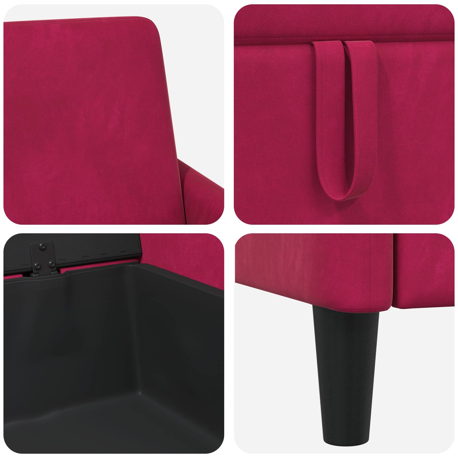 Sofa s pohranom Vinska crvena 72 x 78 x 87 cm Poliester