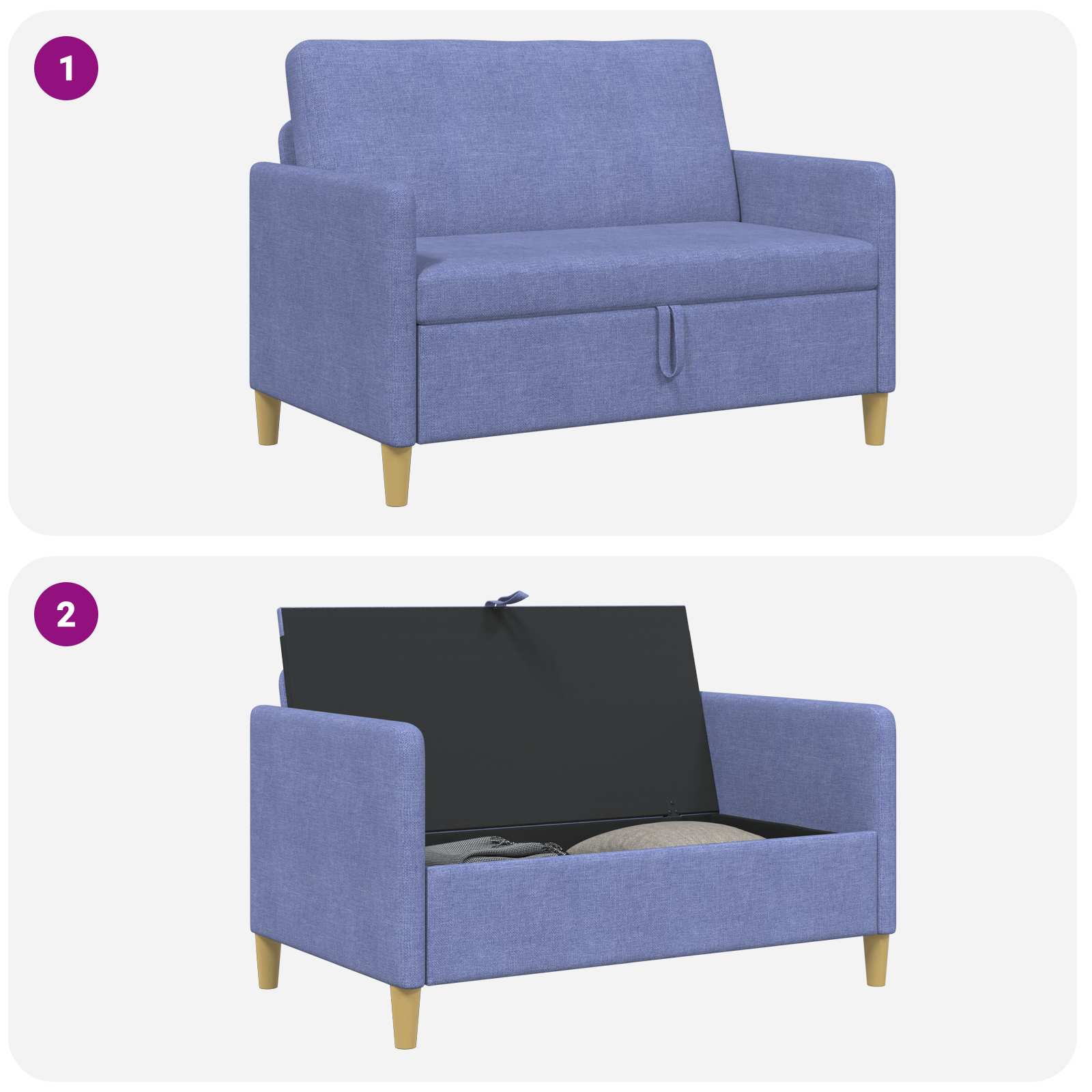 Sofa s pohranom Traper plava 122 x 78 x 87 cm Poliester