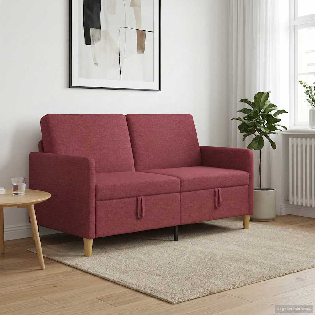 Sofa s pohranom Vinska crvena 152 x 78 x 87 cm Poliester