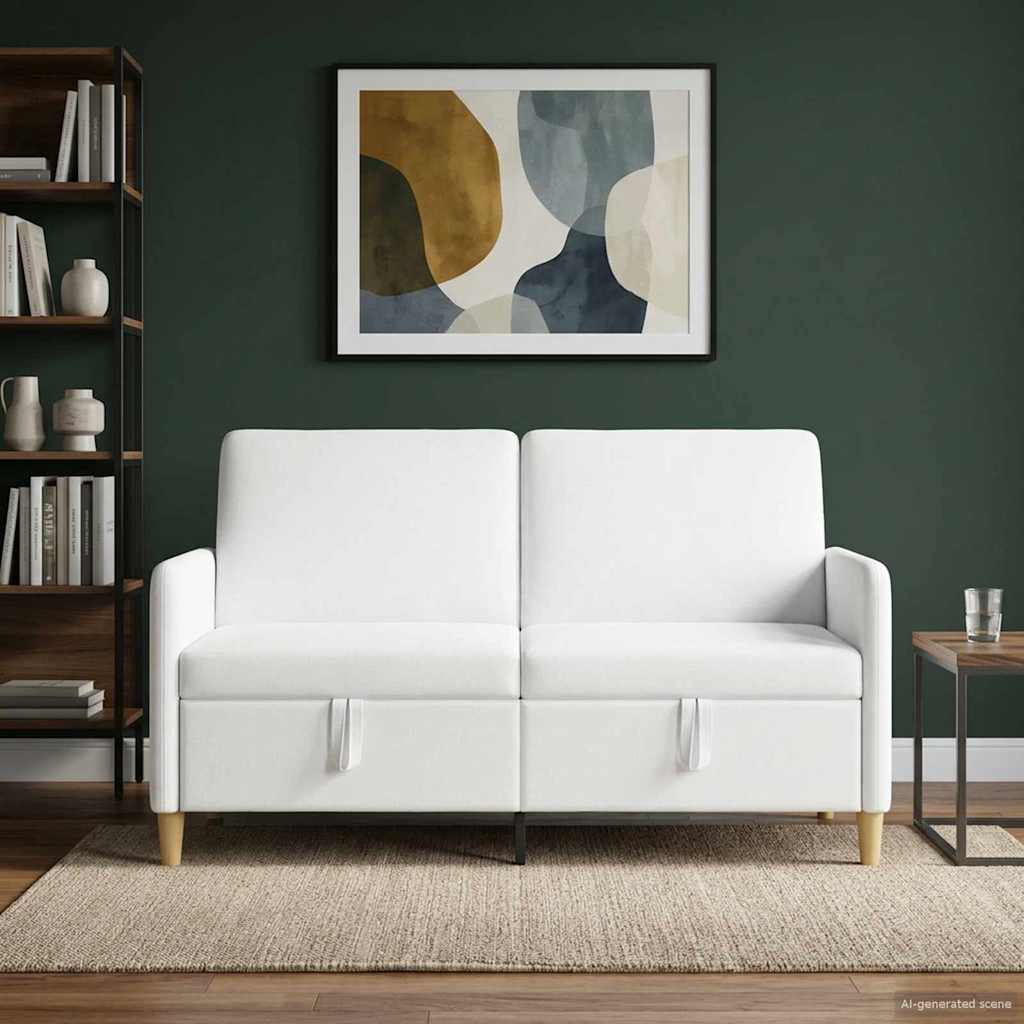 Sofa s pohranom Bijela 152 x 78 x 87 cm Poliester