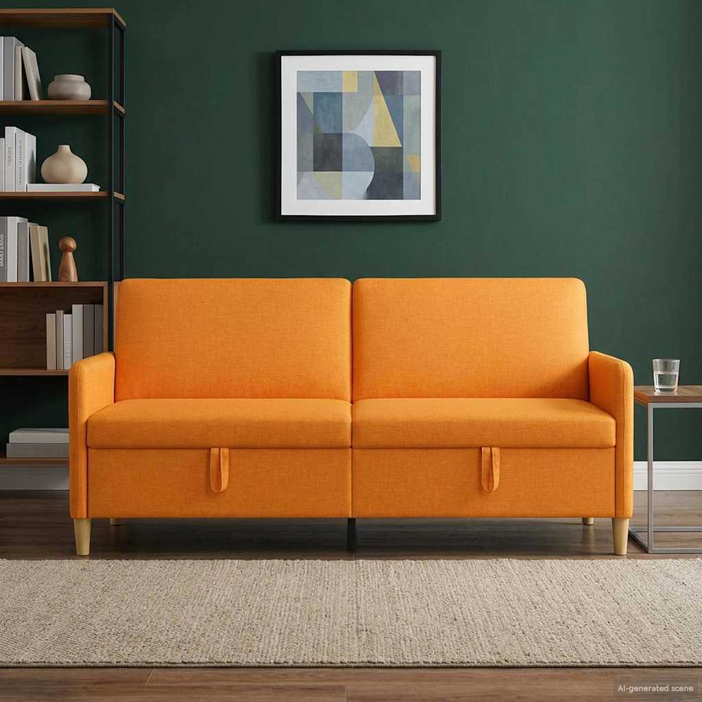 Sofa s pohranom Tamno žuta 192 x 78 x 87 cm Poliester