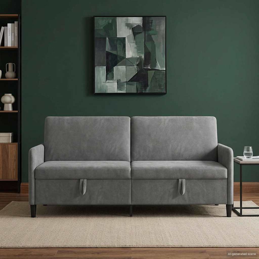Sofa s pohranom Tamnosiva 192 x 78 x 87 cm Poliester