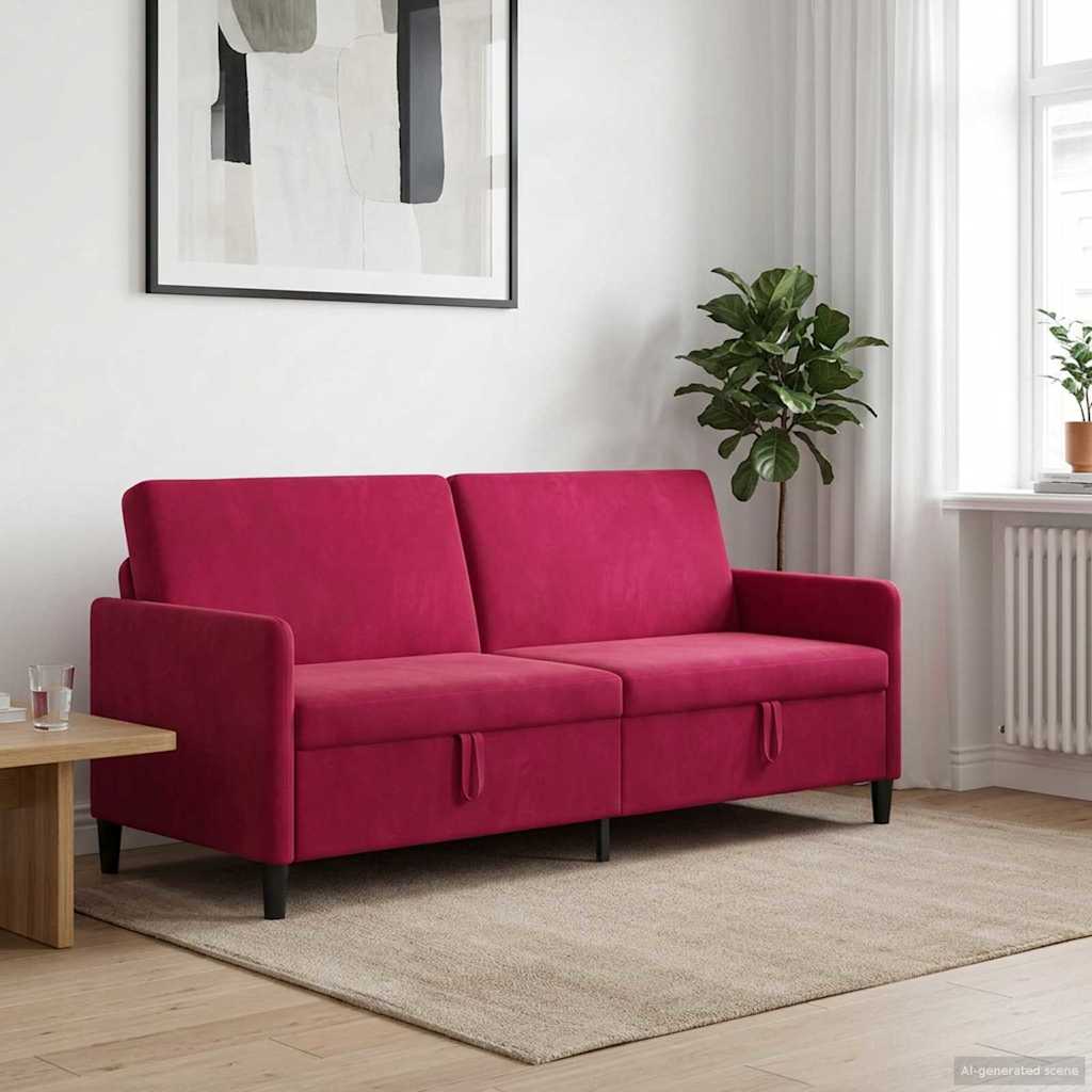 Sofa s pohranom Vinska crvena 192 x 78 x 87 cm Poliester