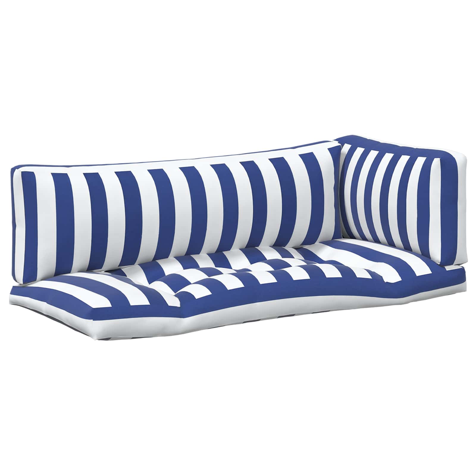Jastučić za van 3 pcs Plava i bijela 103 x 58 x 10 cm Tkanina