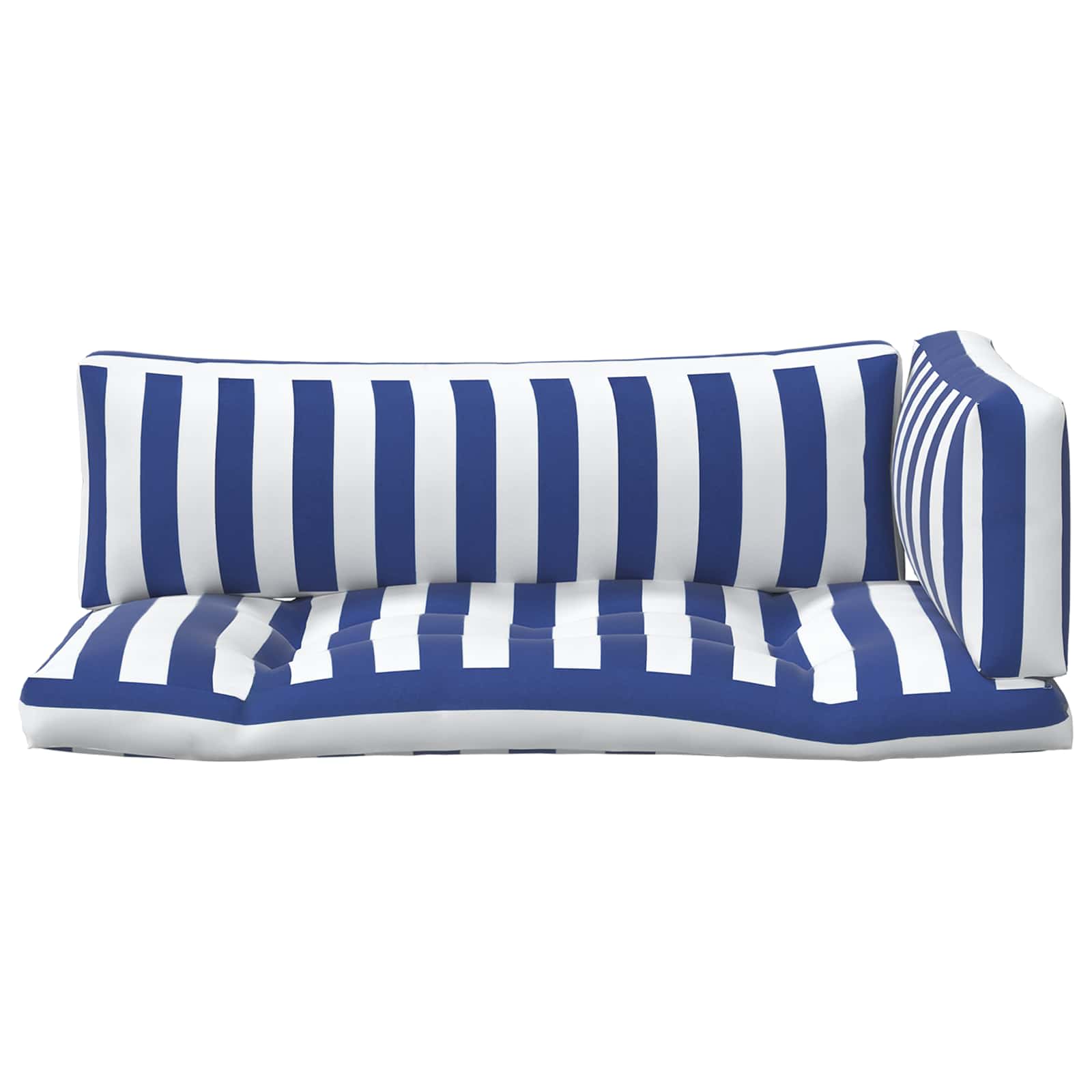 Jastučić za van 3 pcs Plava i bijela 103 x 58 x 10 cm Tkanina