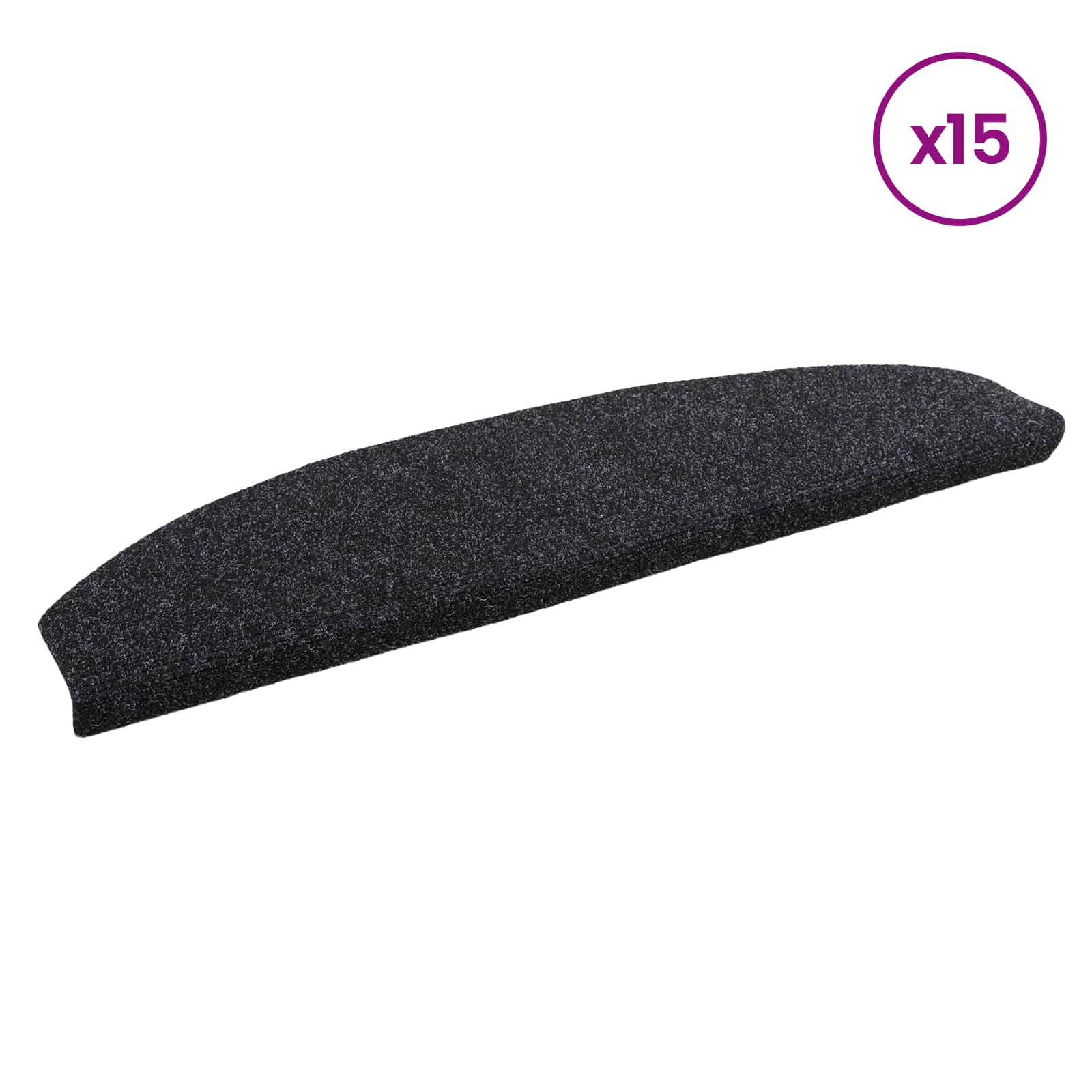 Samoljepljivi stepenasti ulošci 15 pcs Crna 80 x 24,5 x 3,5 cm