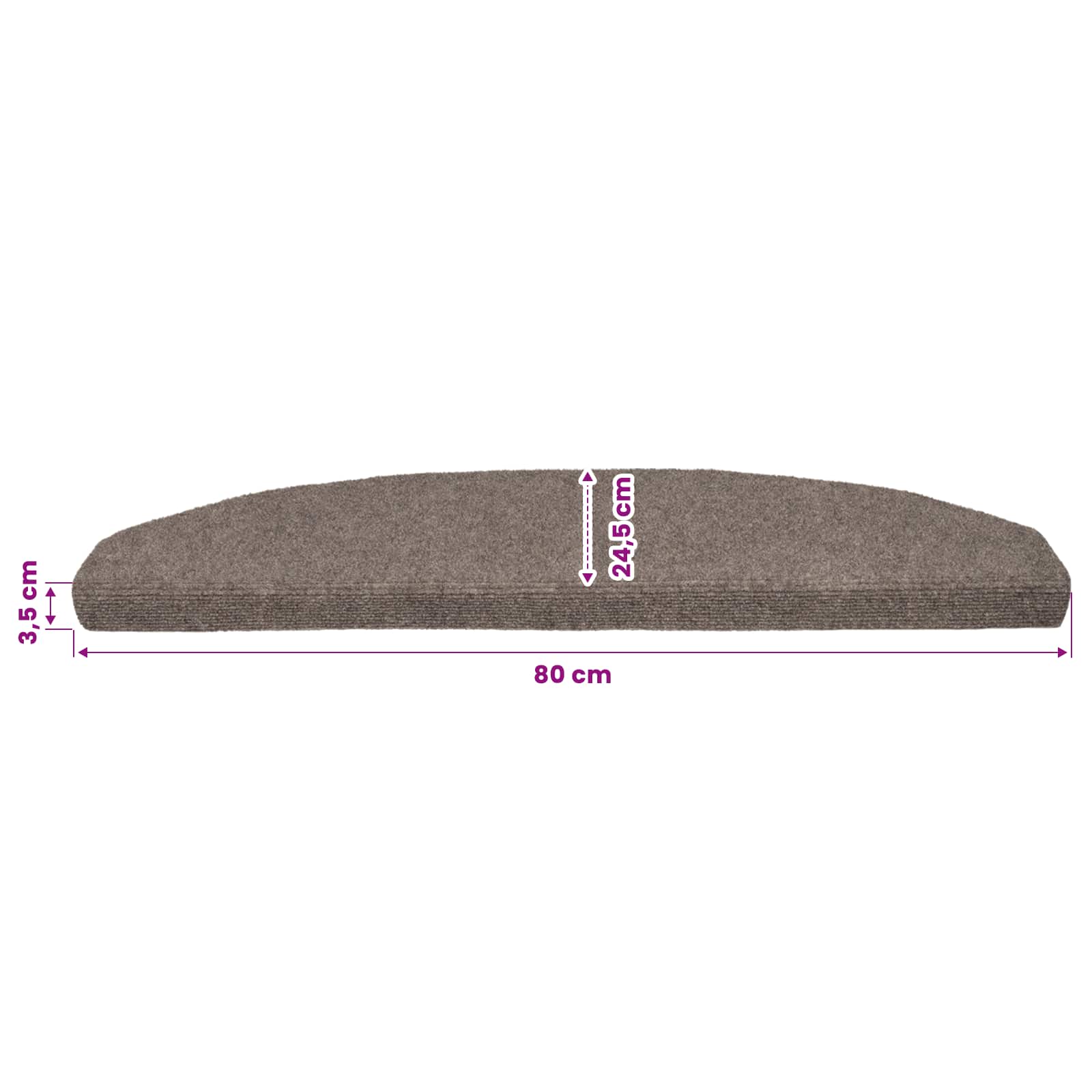 Samoljepljivi stepenasti ulošci 15 pcs Mocha 80 x 24,5 x 3,5 cm