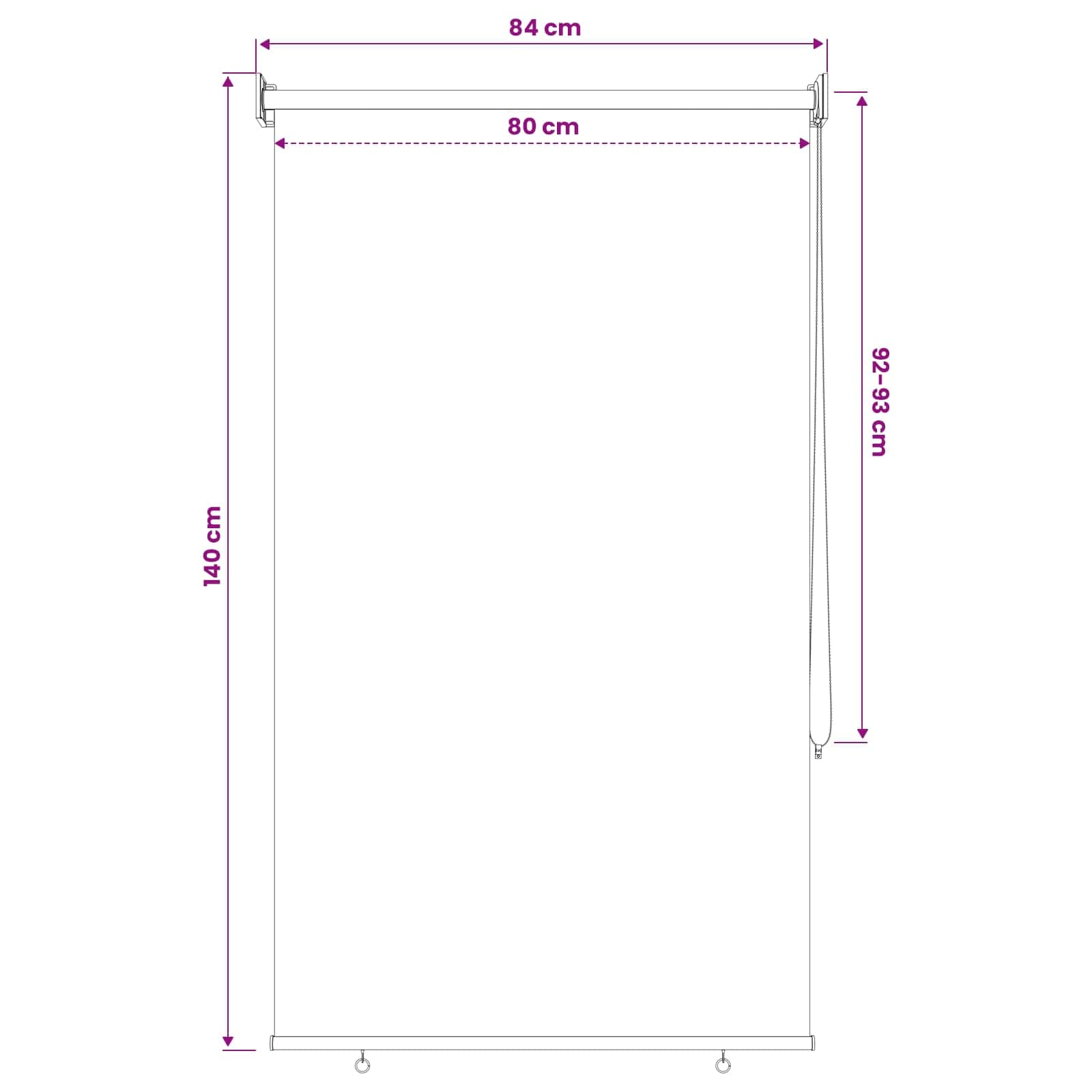 Rolo zavjesa za vanjsku uporabu s UV zaštitom Krem 80 x 140 cm