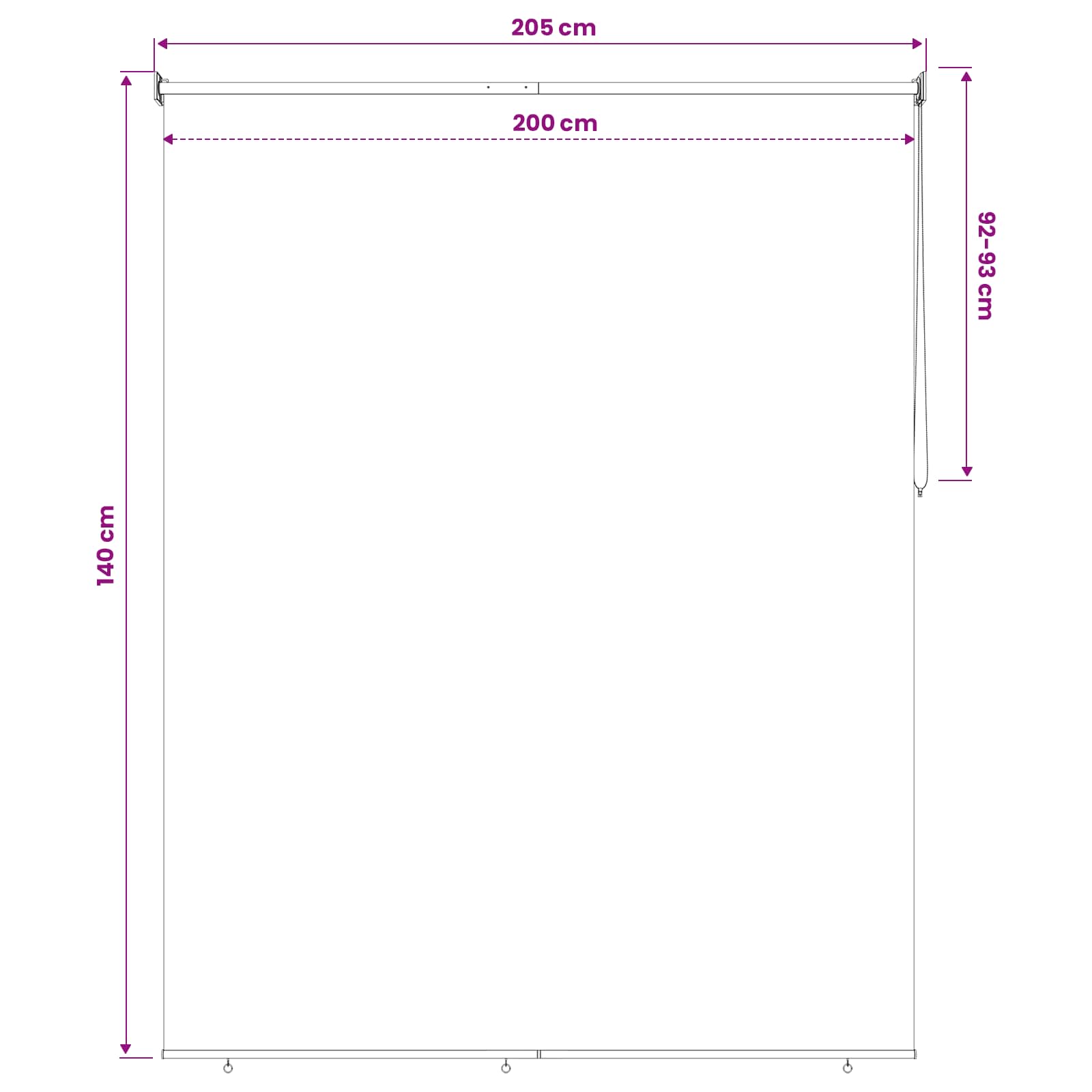 Roleta zaštita od UV zračenja Krem 200 x 140 cm Poliester