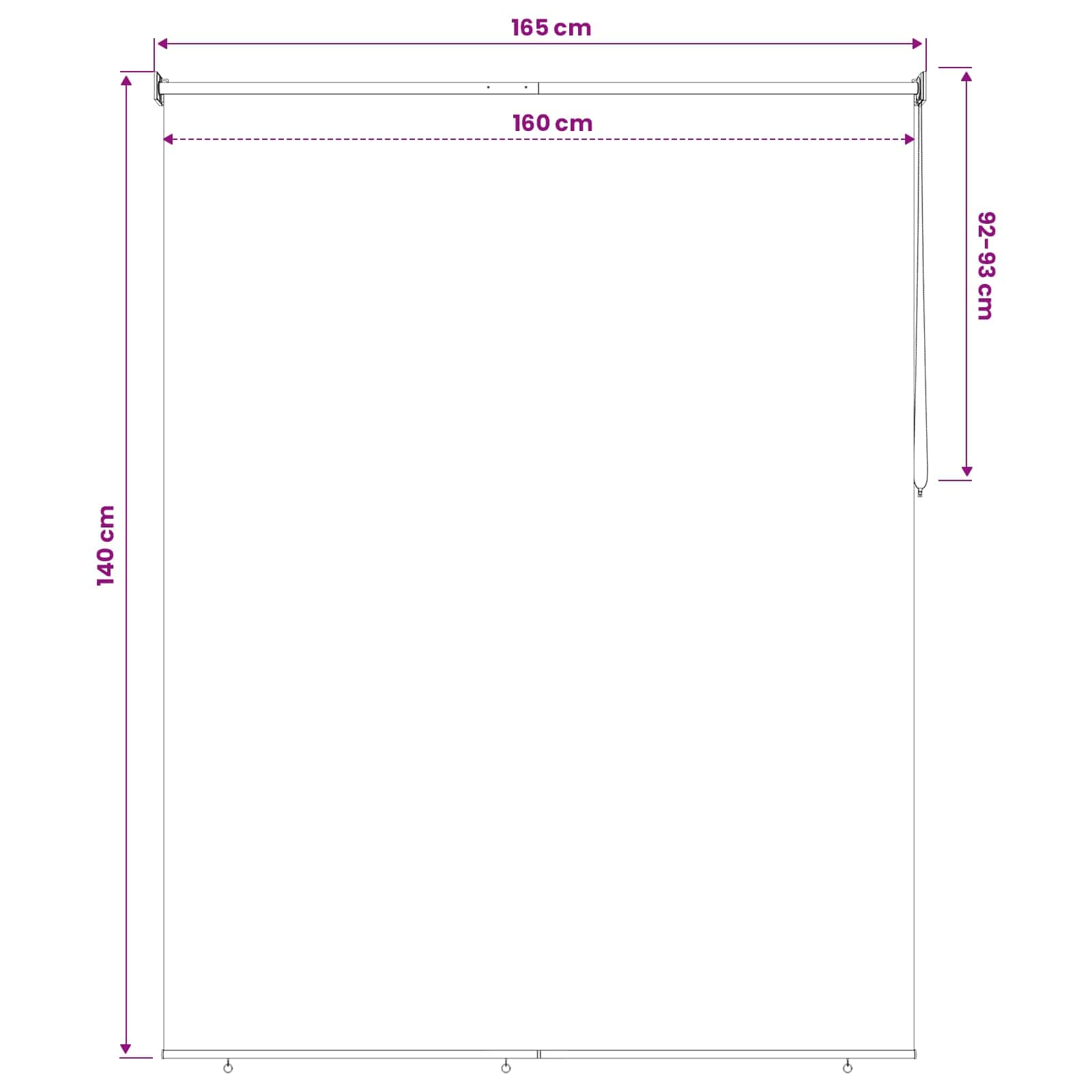 Roleta zaštita od UV zračenja Antracit 160 x 140 cm Poliester