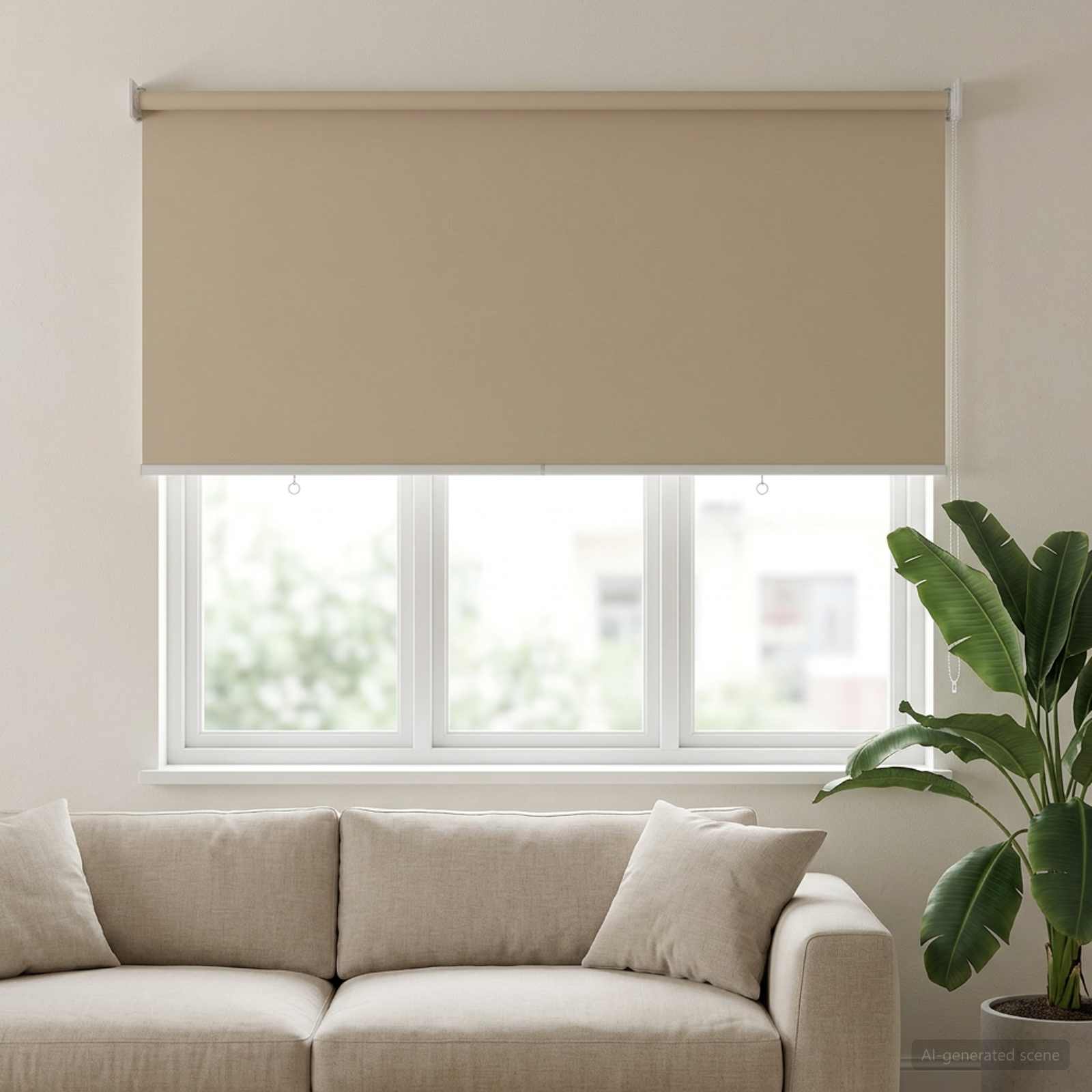 Roleta zaštita od UV zračenja Bež 140 x 140 cm Poliester