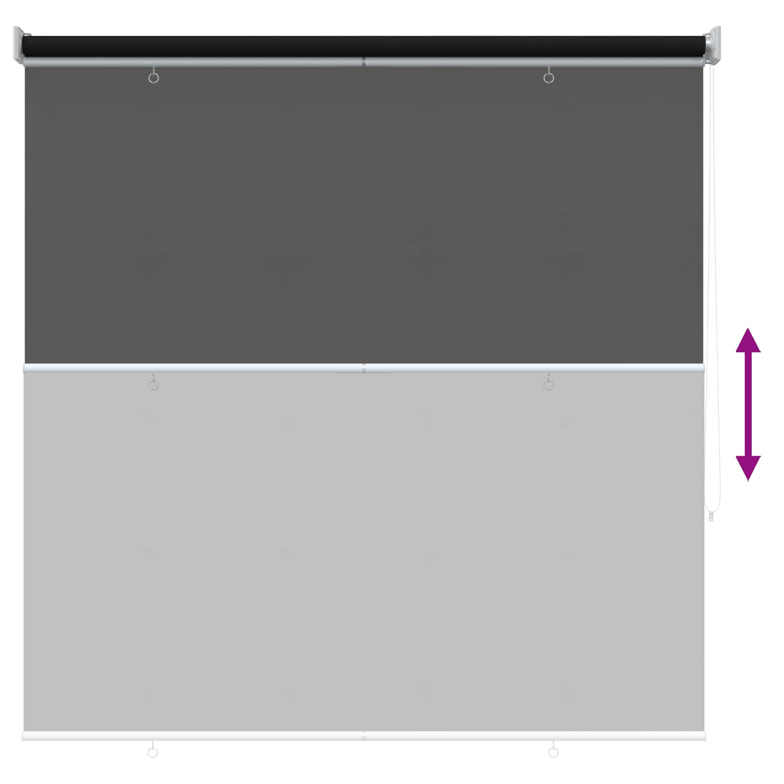 Roleta zaštita od UV zračenja Crna 120 x 140 cm Poliester