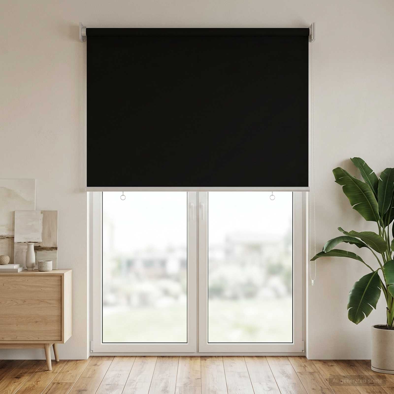 Roleta zaštita od UV zračenja Crna 60 x 230 cm Poliester