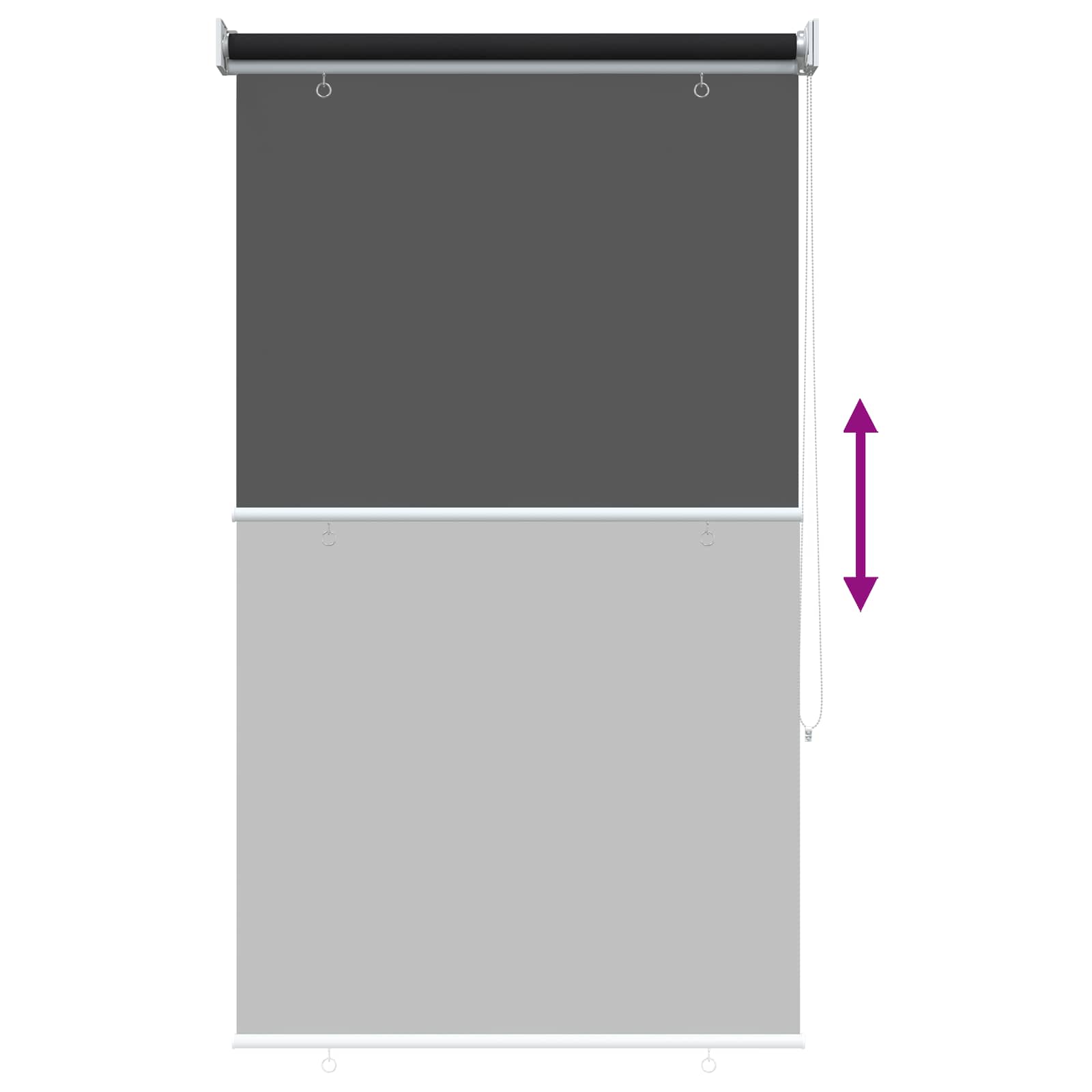 Roleta zaštita od UV zračenja Crna 60 x 230 cm Poliester